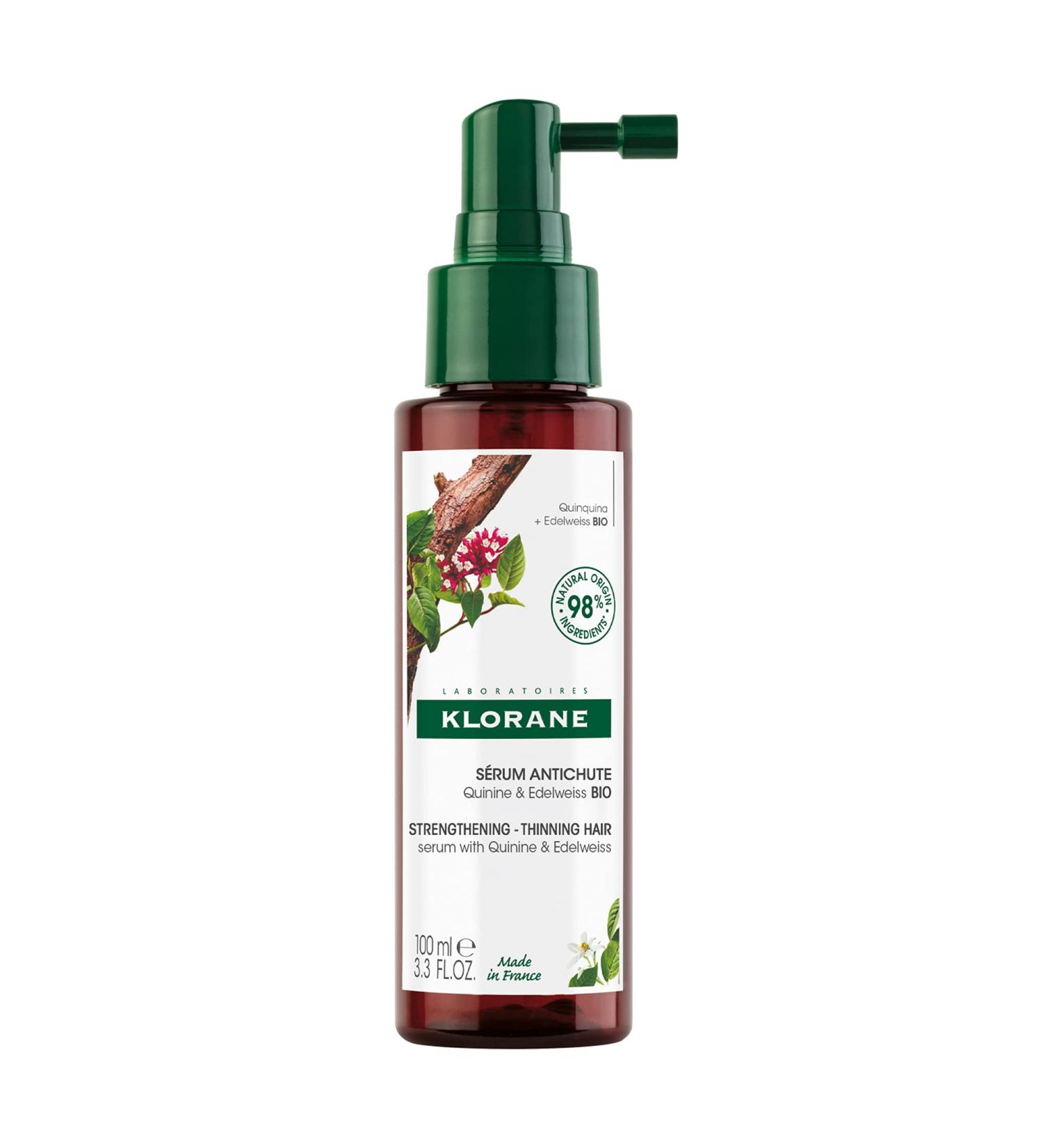 Klorane Strengthening Serum with Quinine and Edelweiss - Thicker, Stronger Hair for Men and Women - 3.3 Fl Oz - Paraben, Silicone, Sulfate Free - Buy Online on GoSupps.com