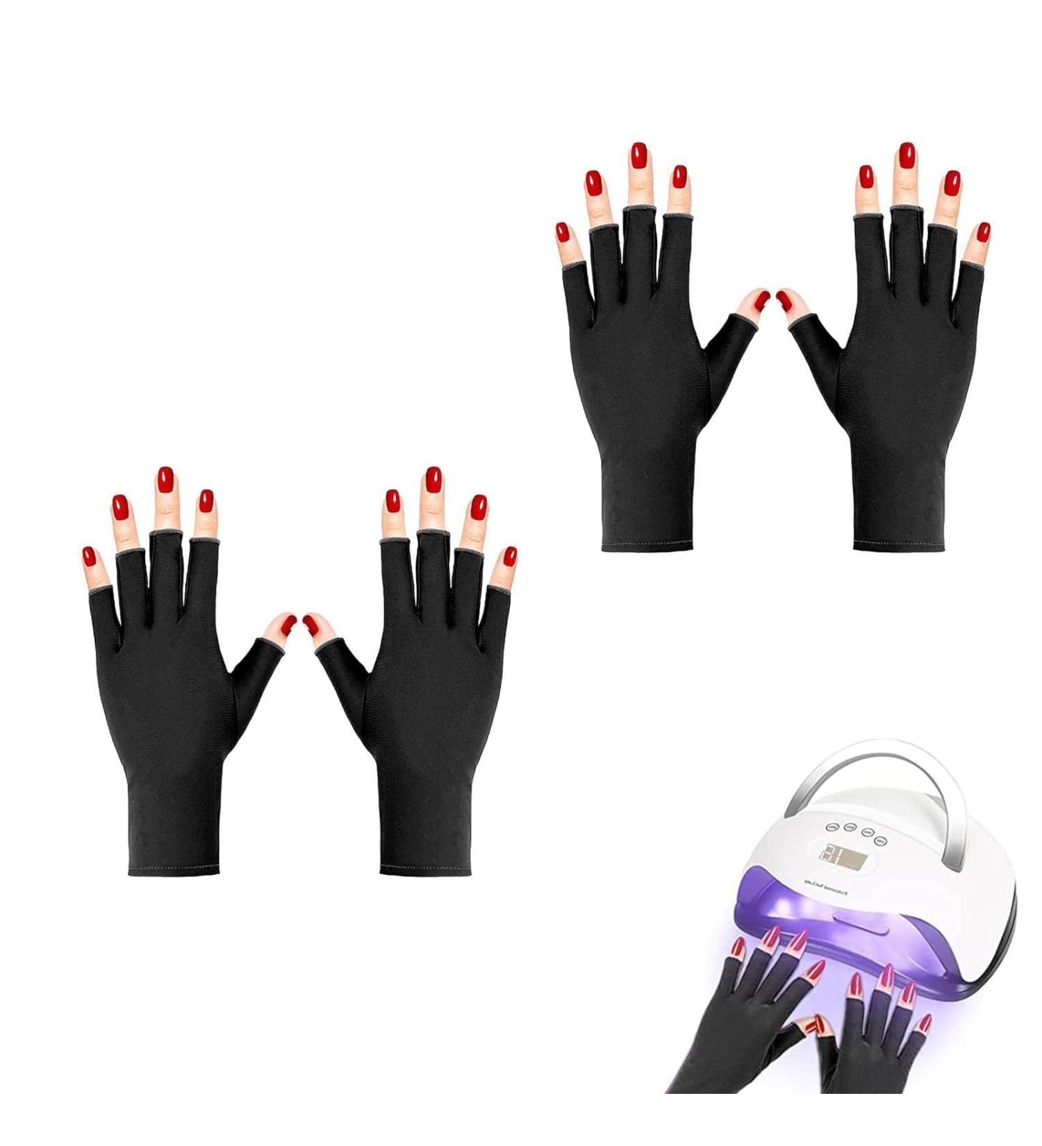 Ybvzrp Black Fingerless Gloves for Women | UV Protection Manicure Gloves | 2 Pairs Anti-UV Nail Gloves - Buy Online on GoSupps.com