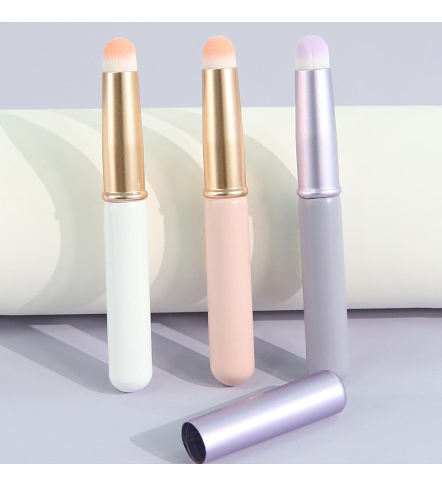 Lip Brush for Lipstick | 3 Lip Brush Stick | Portable Lip Applicator Brushes with Caps | Reusable Lip Balm Applicator for Lip Gloss Lip Balm Lipsticks - Buy Online on GoSupps.com