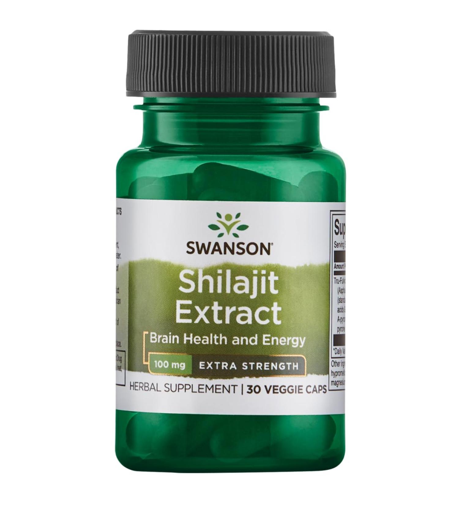Swanson Extra Strength Shilajit Extract 100 Milligrams 30 Veg Capsules
