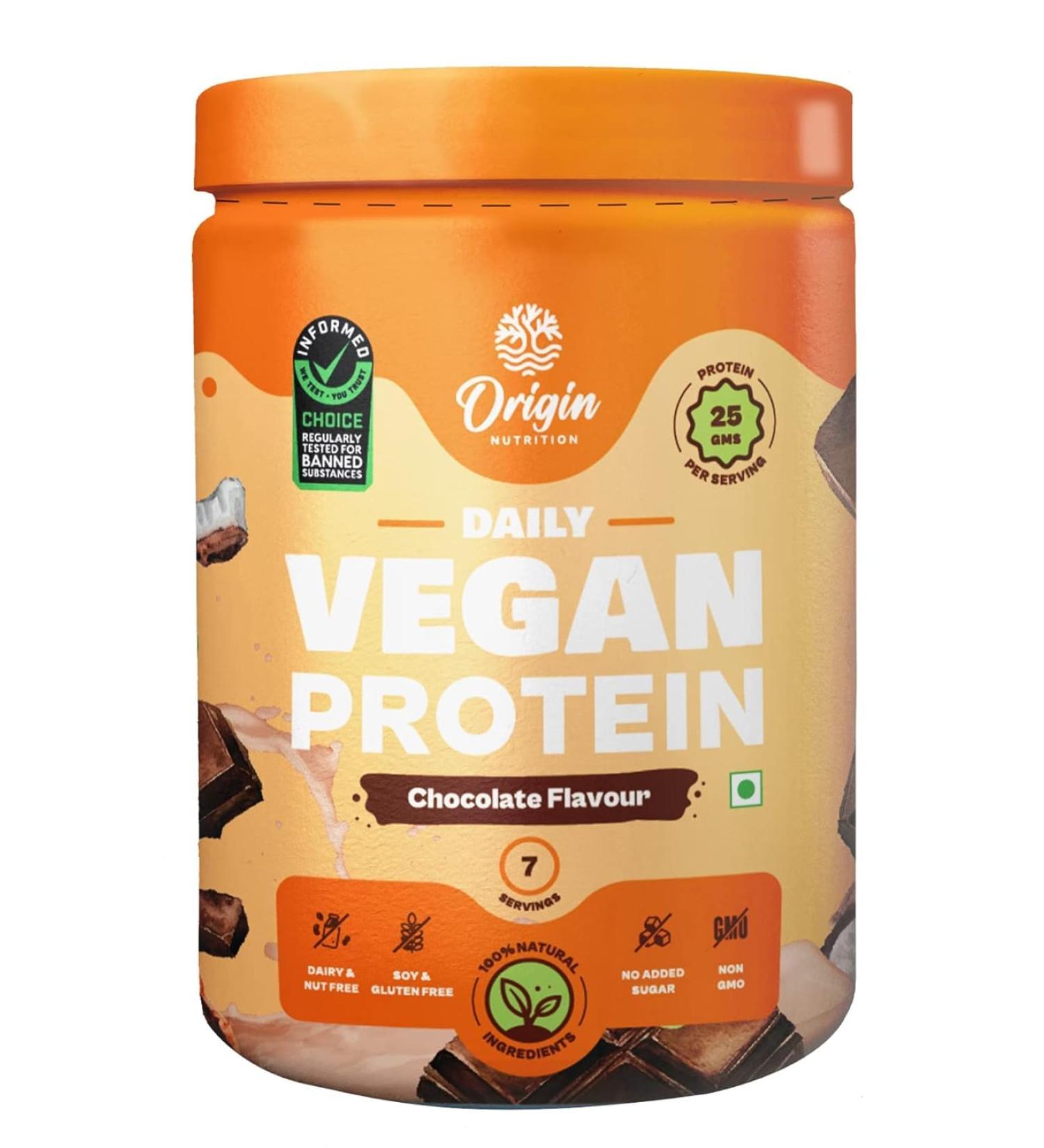 Or n Nutriti Natural Vegan Plant Protein Powder - 25g Pea & Pumpkin Seed Allergen Free Easy to Digest Chocolate Flavor 271g - Strength & Recovery - Buy Online on GoSupps.com