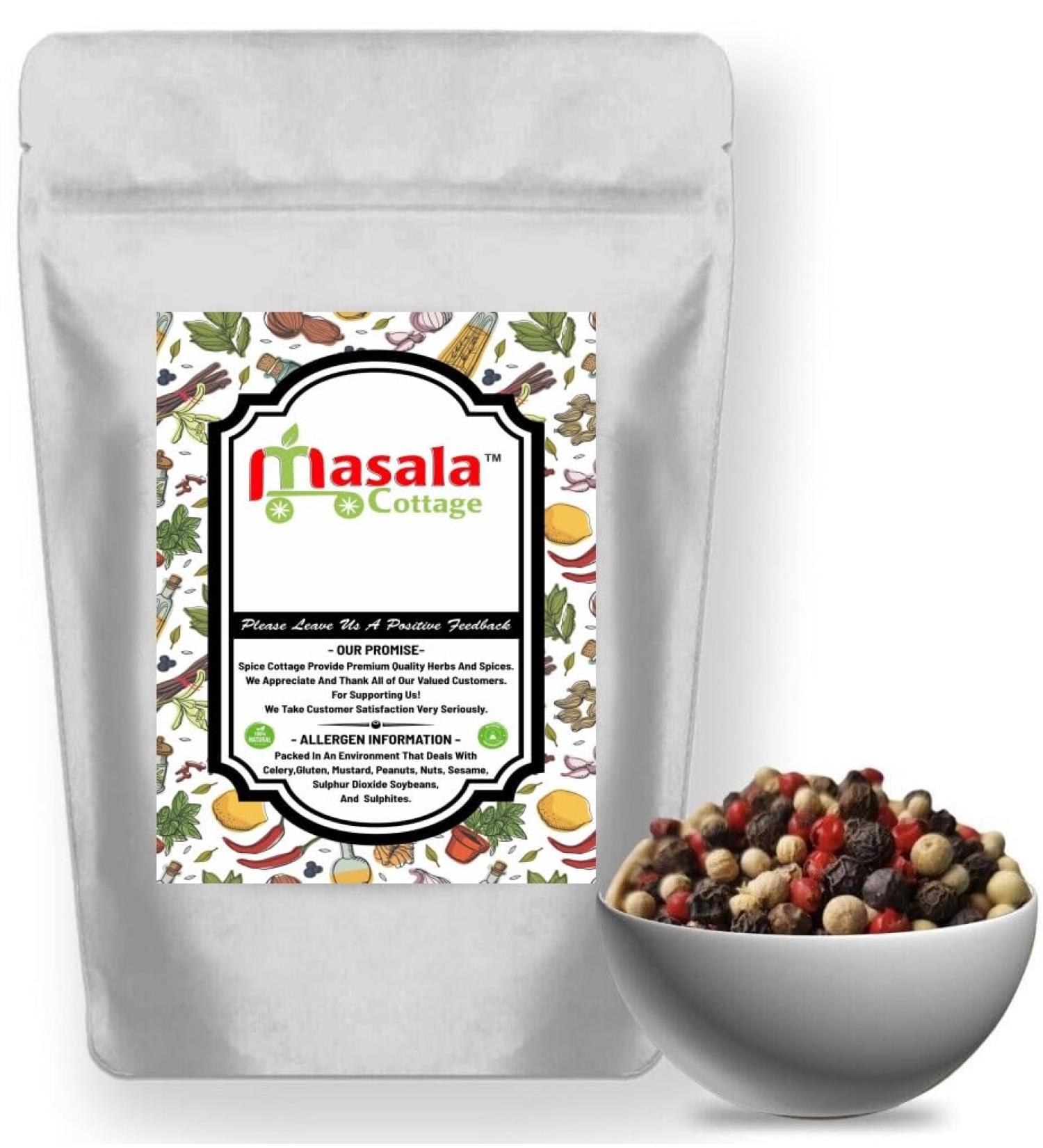 Mixed Peppercorns 5 Colour Dried (Black White Pink Green Pimento) by Masala Cottage 25g-1.9kg (25 Grams)