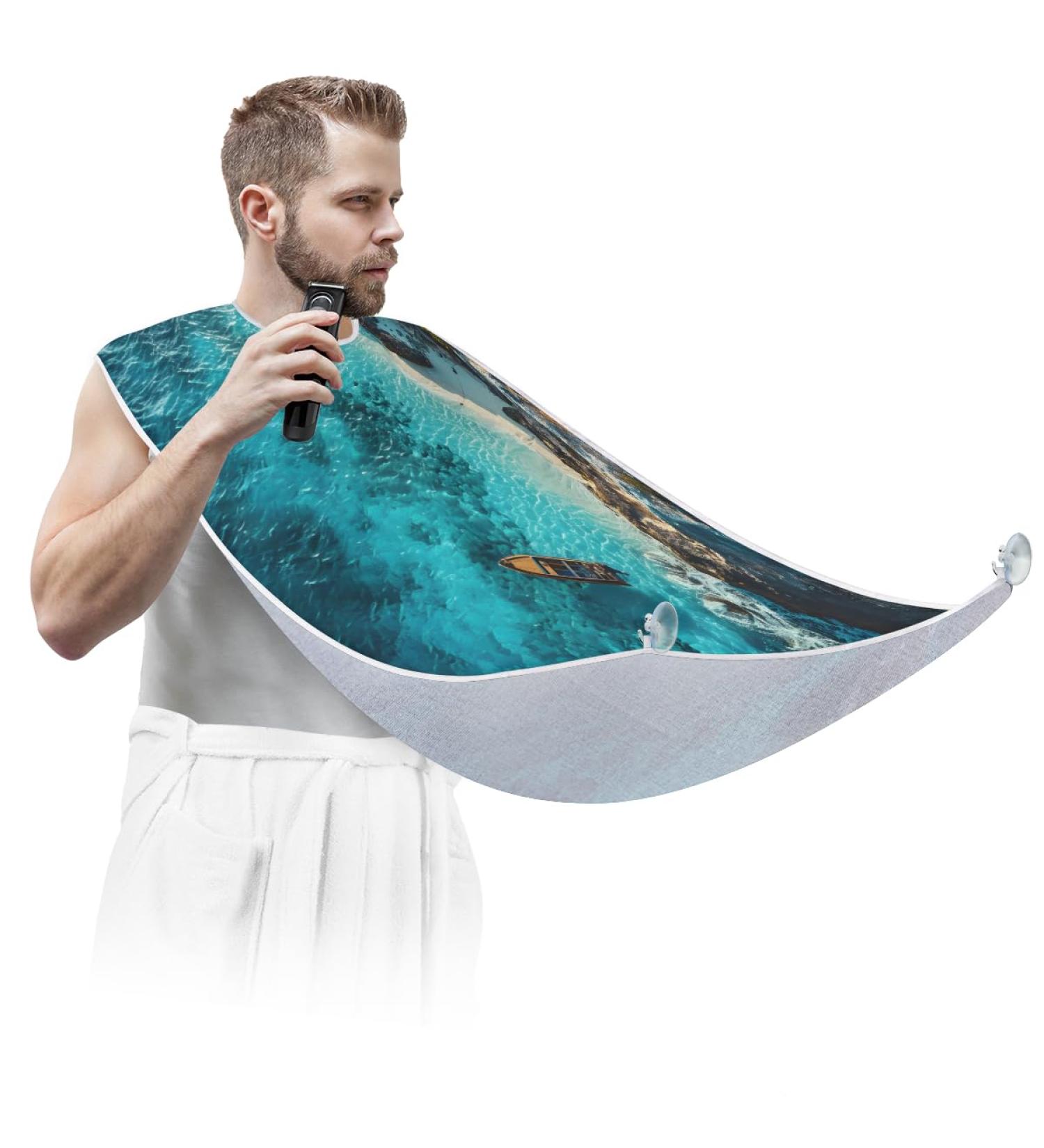 Buy Beautiful Landscape Beard Bib Apron | Beard Hair Catcher for Men | Perfect Gifts for Dad Husband - Father's Day Anniversary Christmas - Buy Online on GoSupps.com