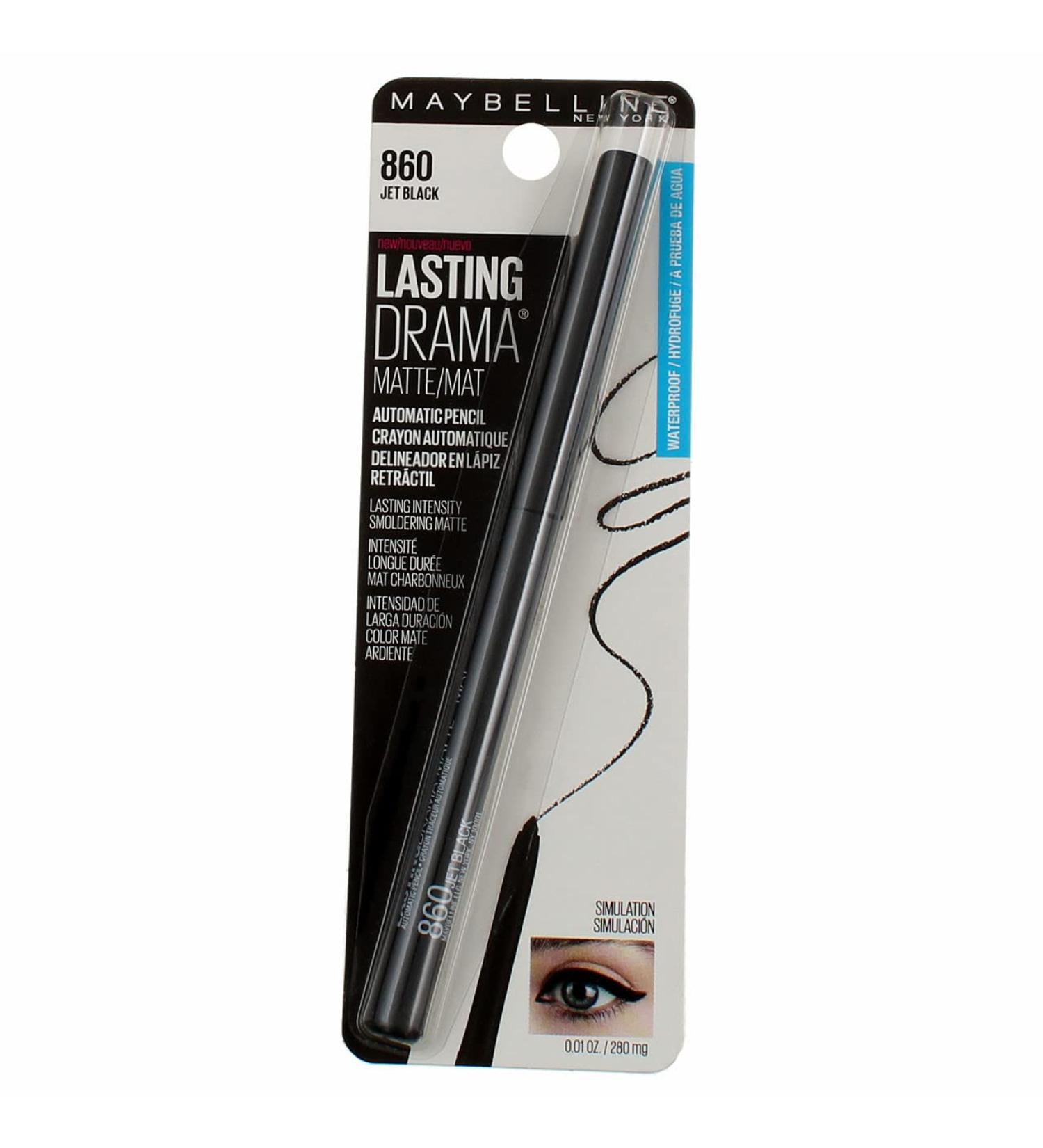 Maybelline New York Lasting Drama Waterproof Matte Gel Eyeliner Pencil Jet Black - 2 Count - Buy Online on GoSupps.com