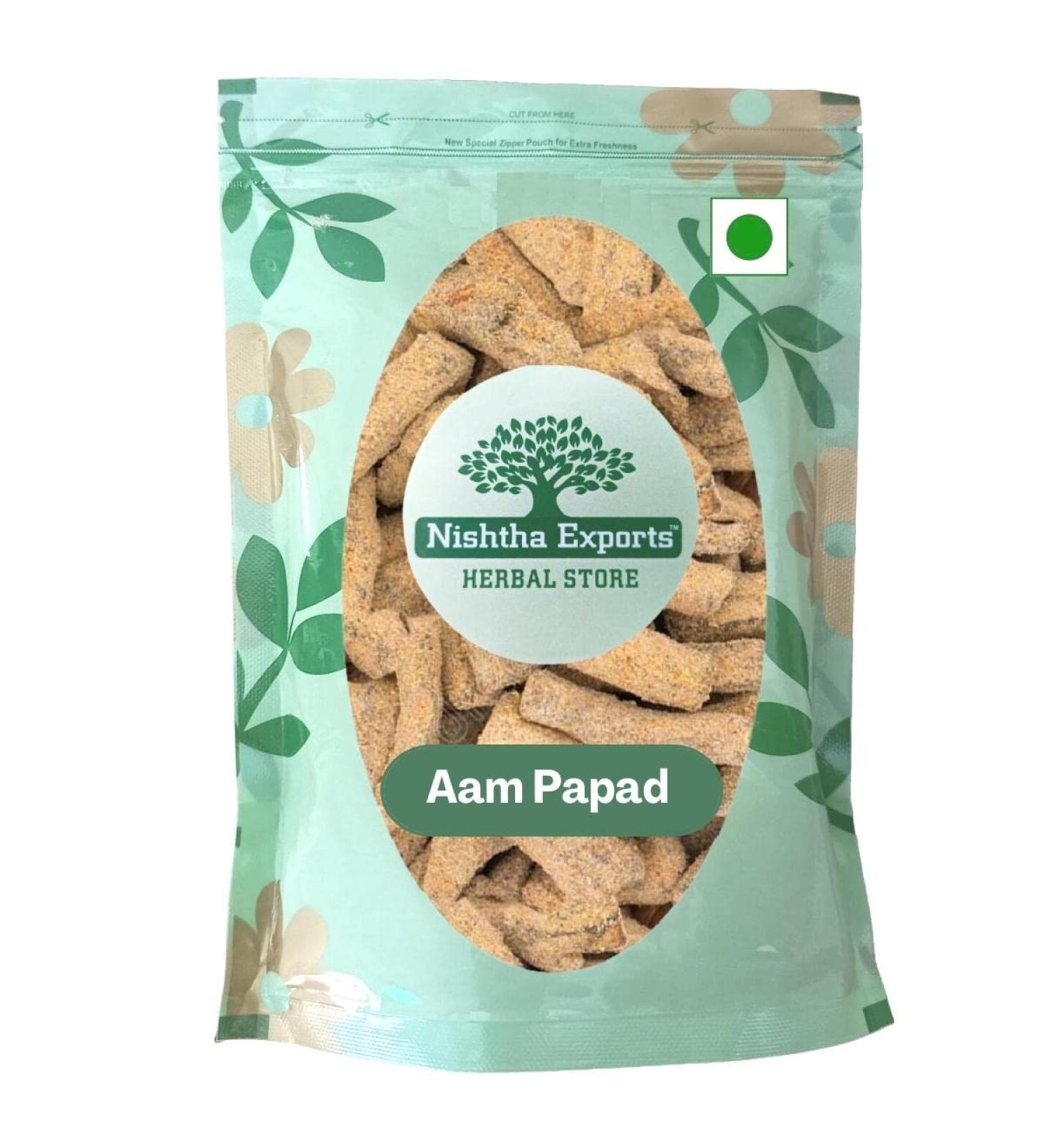 Mango Slice -Mitha Aam Papad-Mouth Freshner-Mukhwas-Dried Mango Squash-Amba Vadi-Digestive Aam Papad that is Healthy and Beneficial (100 Gram) - Buy Online on GoSupps.com