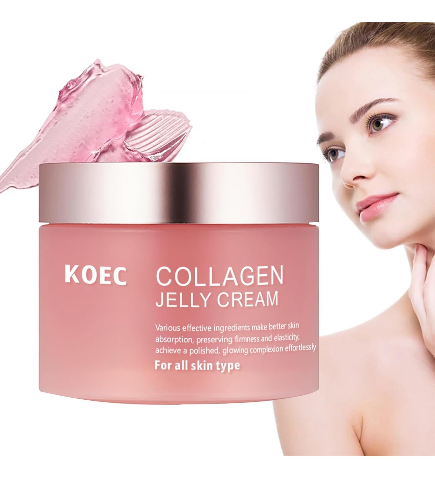 Koec Powerful Collagen Face Cream Collagen and Hyaluronic Acid Cream - Elasticity and Hydration Reduces Fine Lines and Dull Complexion (1PACK) - Buy Online on GoSupps.com