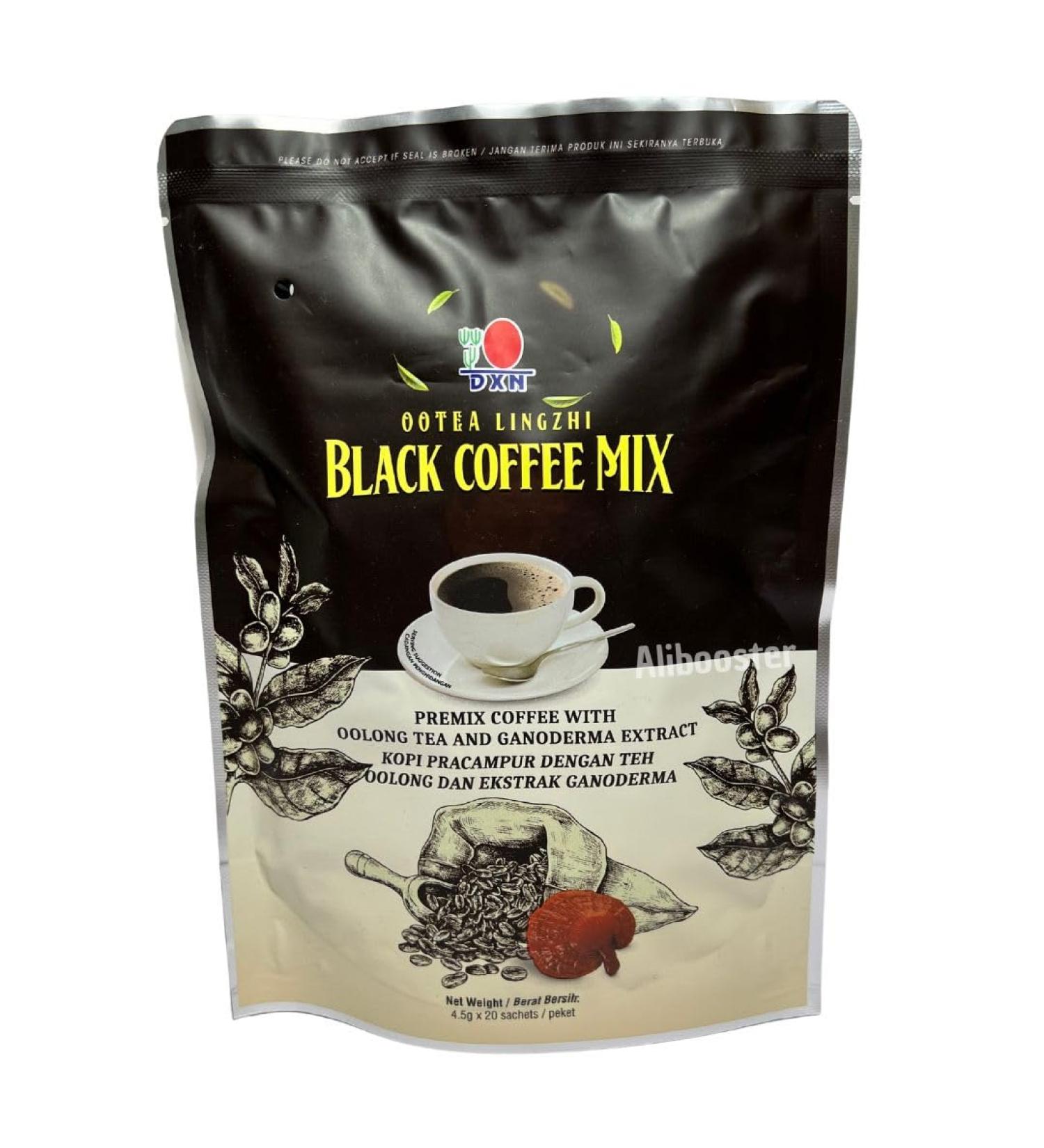 DXN Black coffee Mix - Ootea Lingzhi - Mix black coffee tea and ganoderma Reishi lingzhi mushroom - 20 sachets x 4.5 grams - Buy Online on GoSupps.com