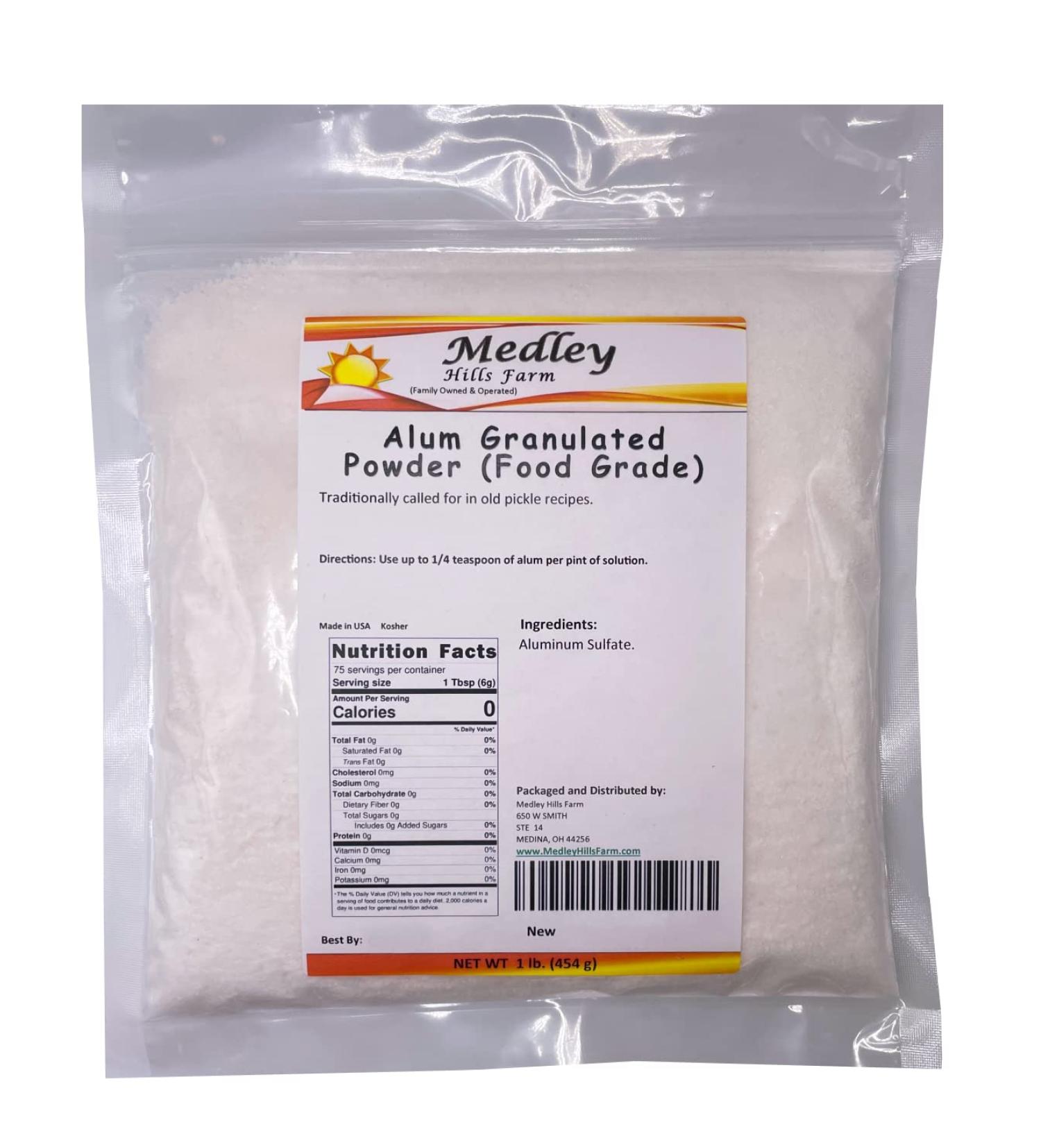 Medley Hills Farm Alum Granulated Powder 1 lb - Food Grade Alum for Cooking and Pickling - Buy Online on GoSupps.com