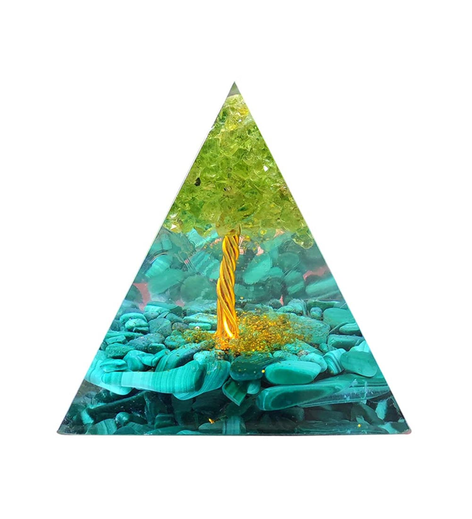 Orgone Turquoise Pyramid for Protection & Balancing Positive Energy with Clear Quartz Crystal Point - Chakra Healing & Meditation Tool - Buy Online on GoSupps.com