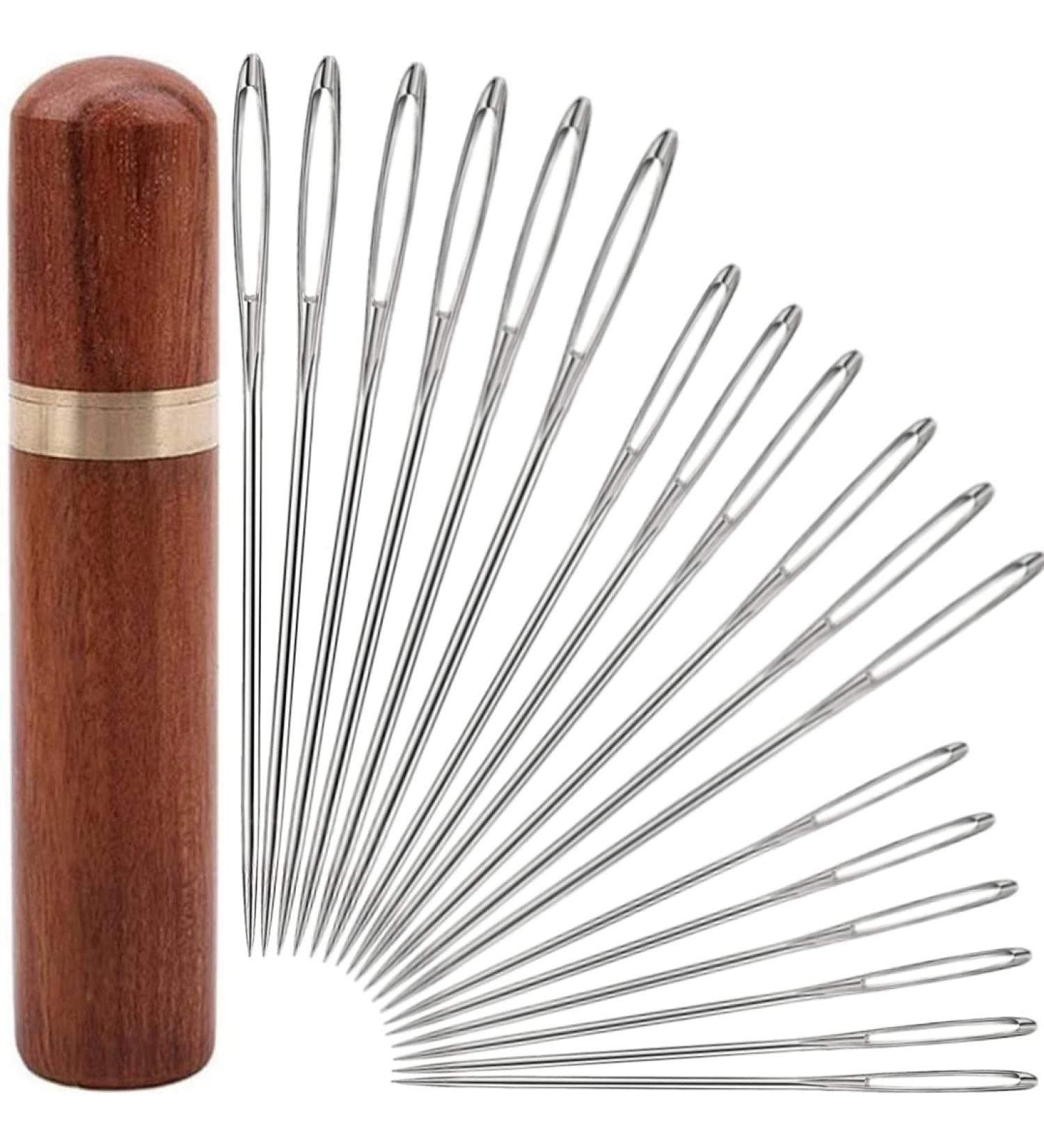 YKLBPD 18 Pieces Large Eye Sewing Needles - Stainless Steel for Knitting, Embroidery, Leather, Tapestry - Buy Online on GoSupps.com