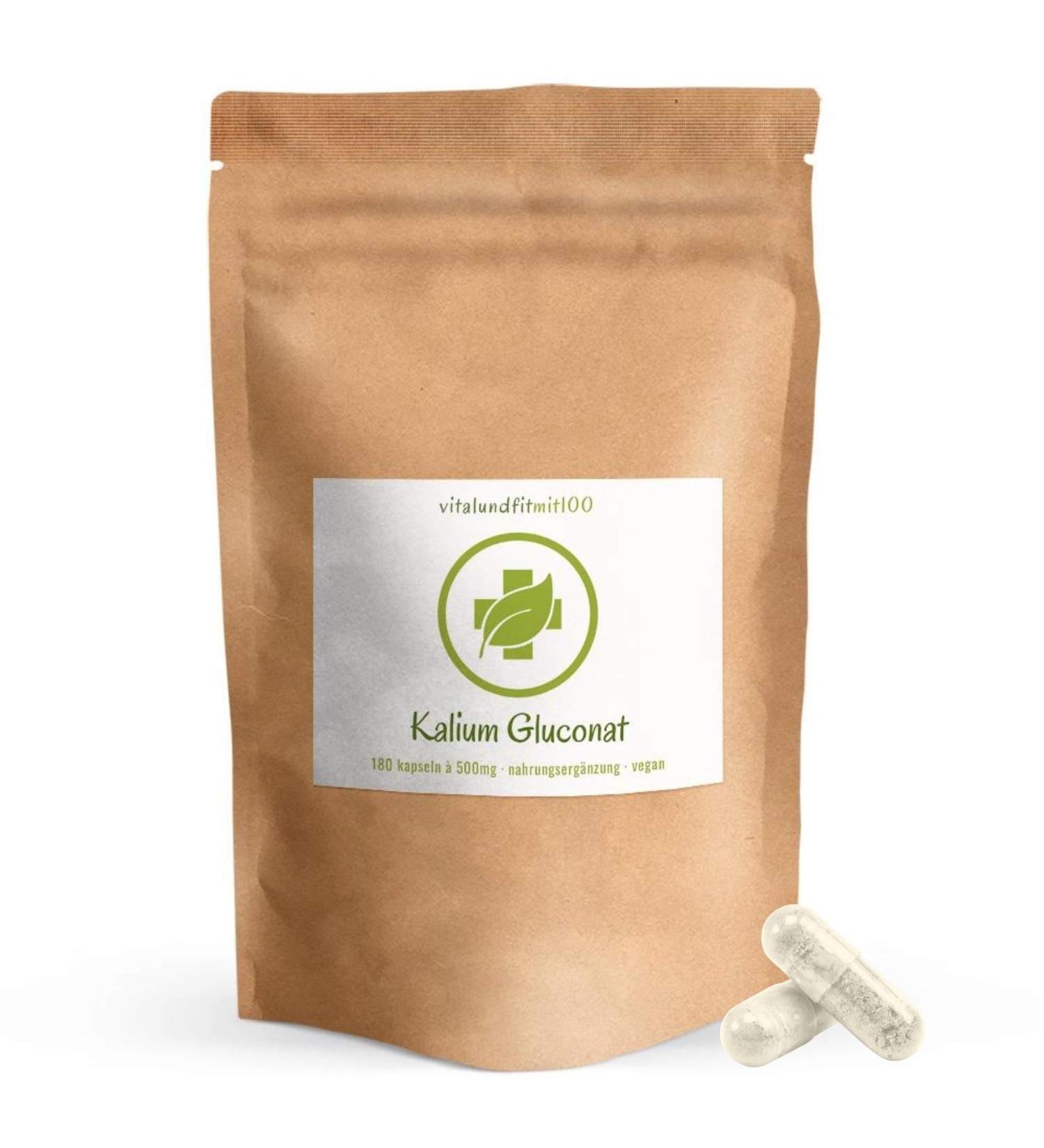 Potassium Gluconate Capsules 500mg - 180 Vegan Pills | Essential Mineral Acid-Resistant Gluten & Lactose-Free No Additives - Buy Online on GoSupps.com
