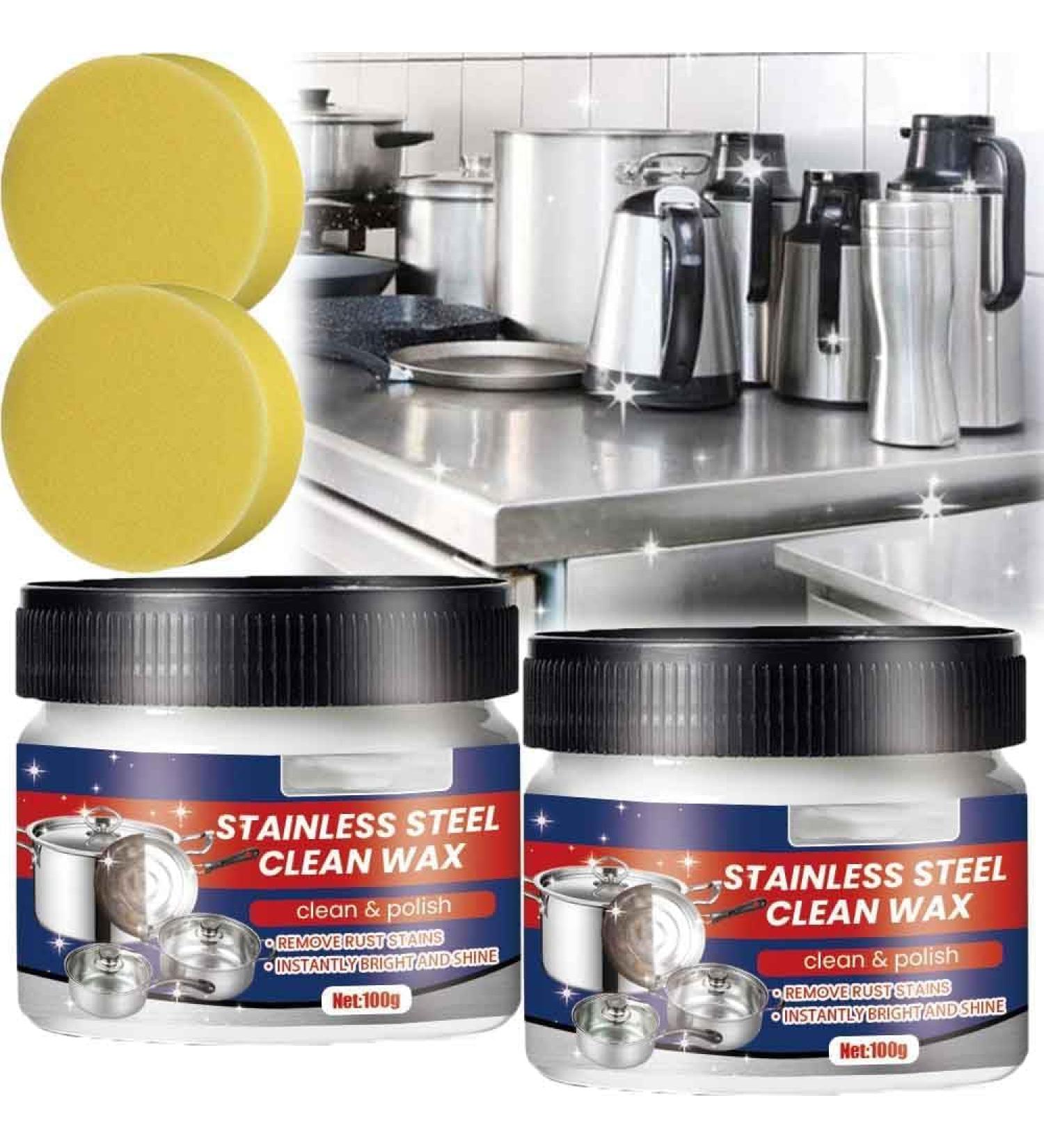 Buy Stainless Steel Clean Wax & Cleaner Paste - 2PCS for Appliances | Best Stainless Steel Cleaning Solutions - Buy Online on GoSupps.com