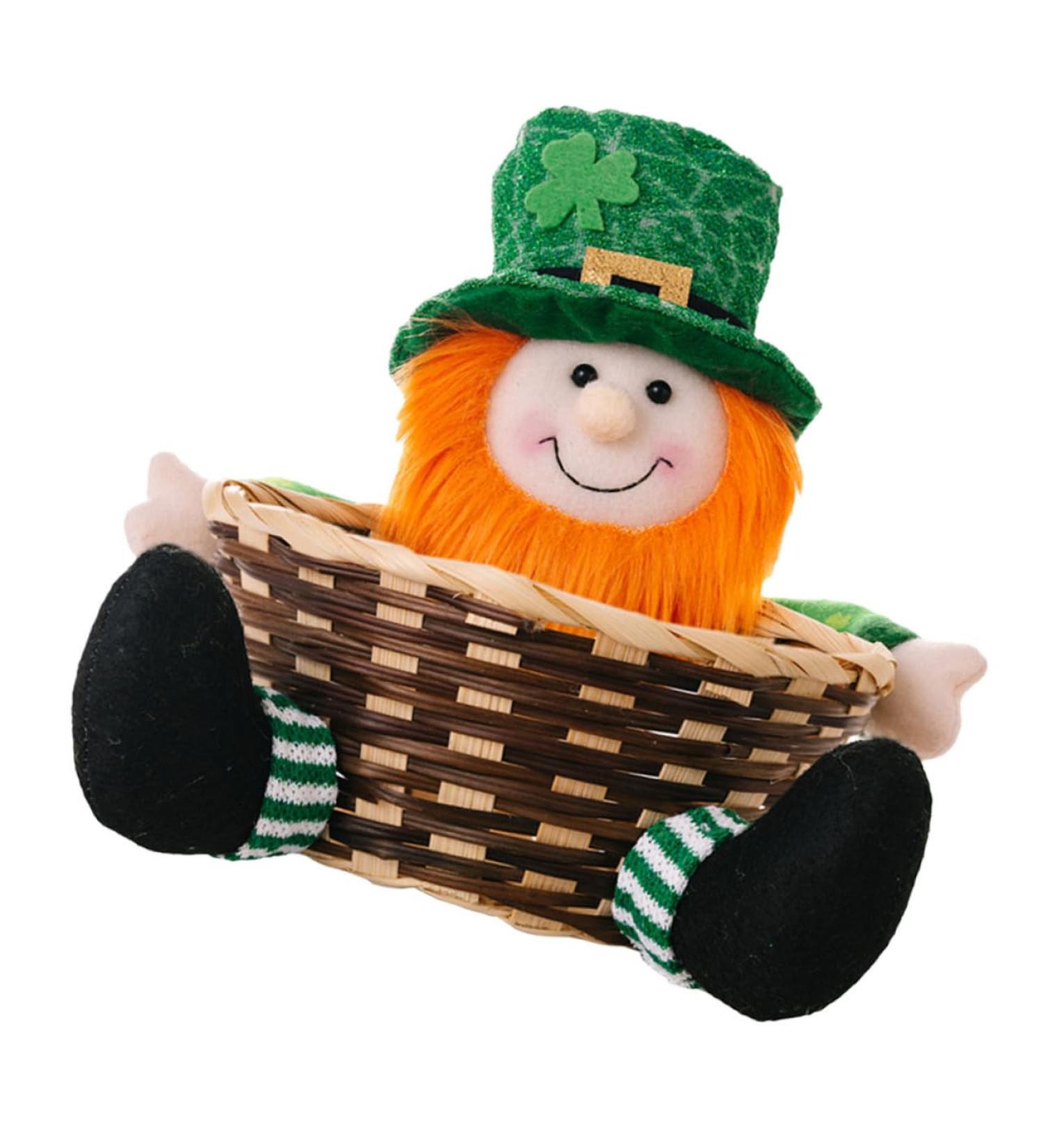 Mikinona Basket Irish Day Candy Basket Storage Shelving Storage Shelves Candies Party Favors Holder Household Trick 20.00X18.00X9.00CM Picture 1 - Buy Online on GoSupps.com