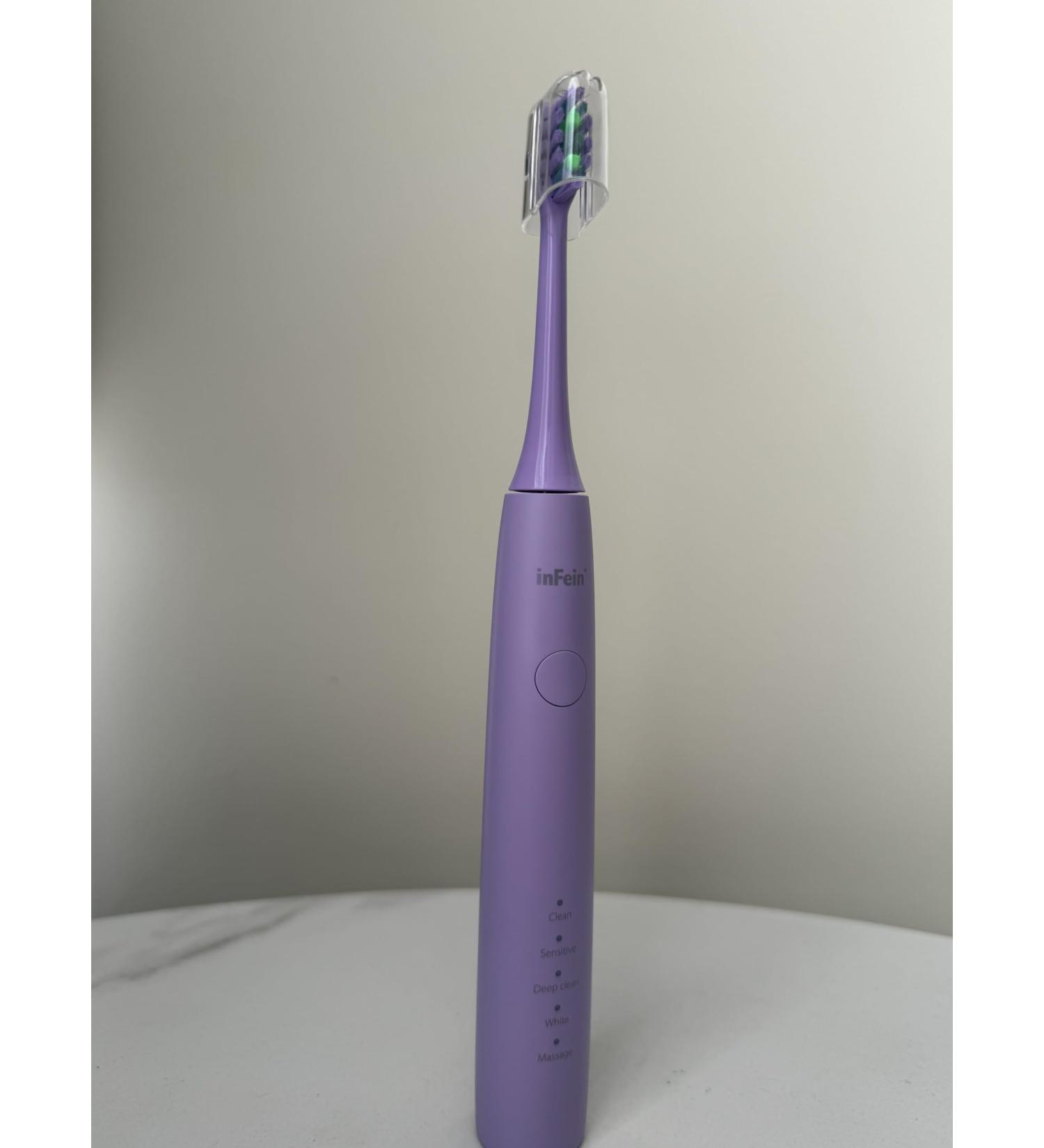 Electric ToinFein Electric Toothbrush Oscillation & Vibration Sonic Electric Toothbrush for Adults with 2 Brush Heads IPX7 Waterproof (ABS Purple) othbrush