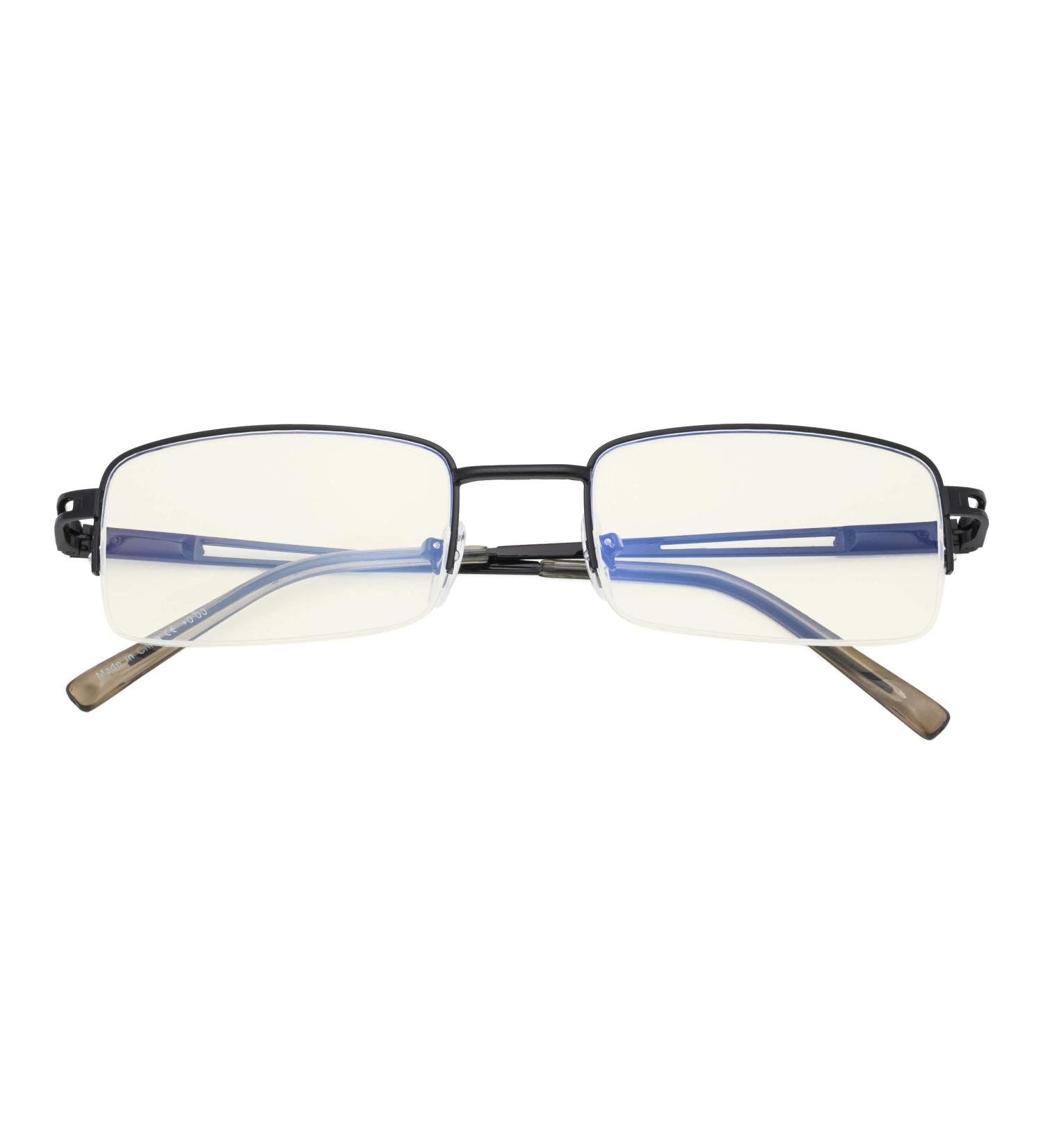 CessBlu Half-Rim Blue Light Filter Glasses for Men & Women - Anti Glare UV Protection for Reading & Computer Use - 0.75x Black - Buy Online on GoSupps.com