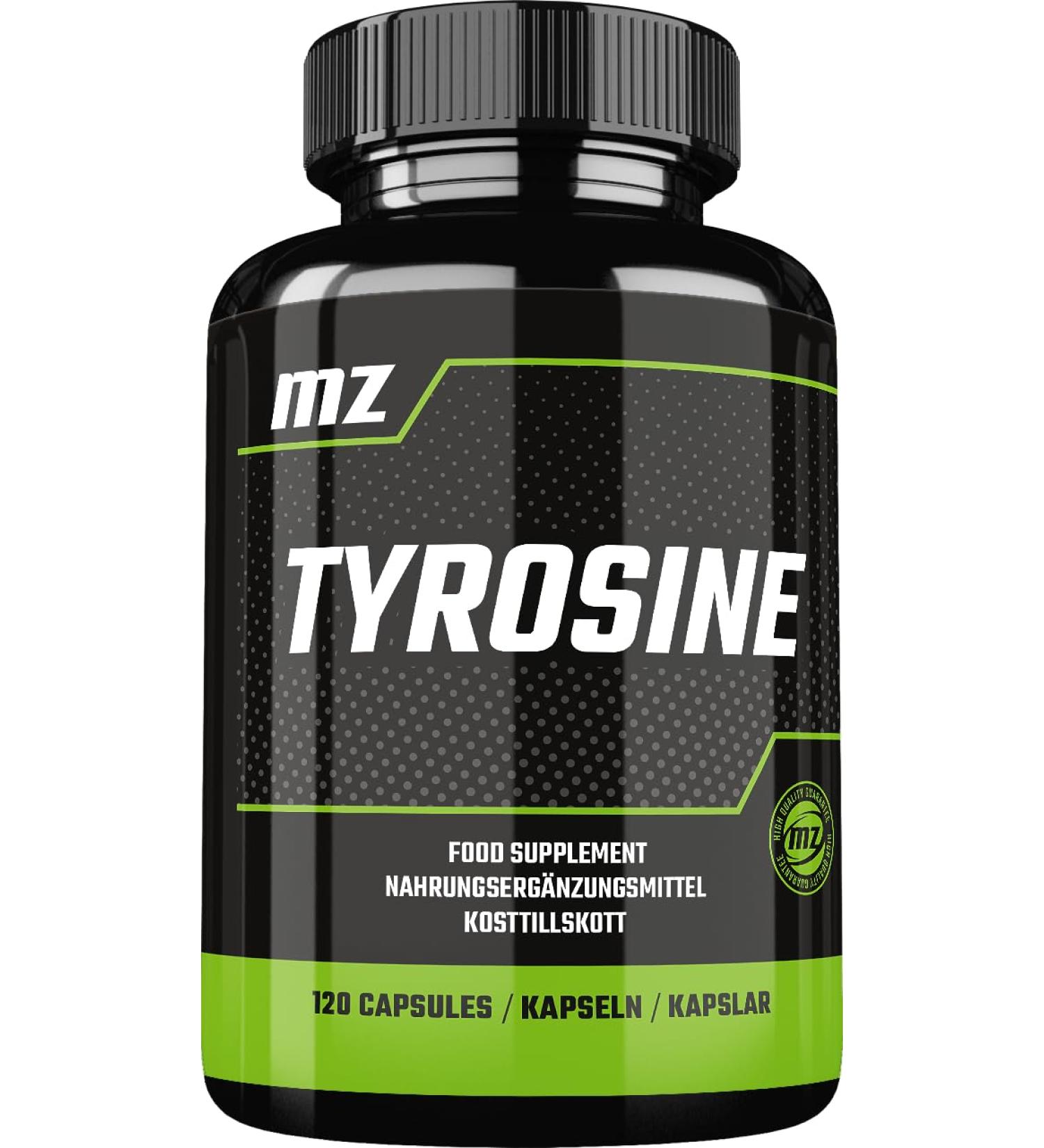  MZ Meet the zone L-Tyrosine 500 mg - 120 capsules - Up to 4 month supply - Amino acid food supplement to support - Buy Online on GoSupps.com