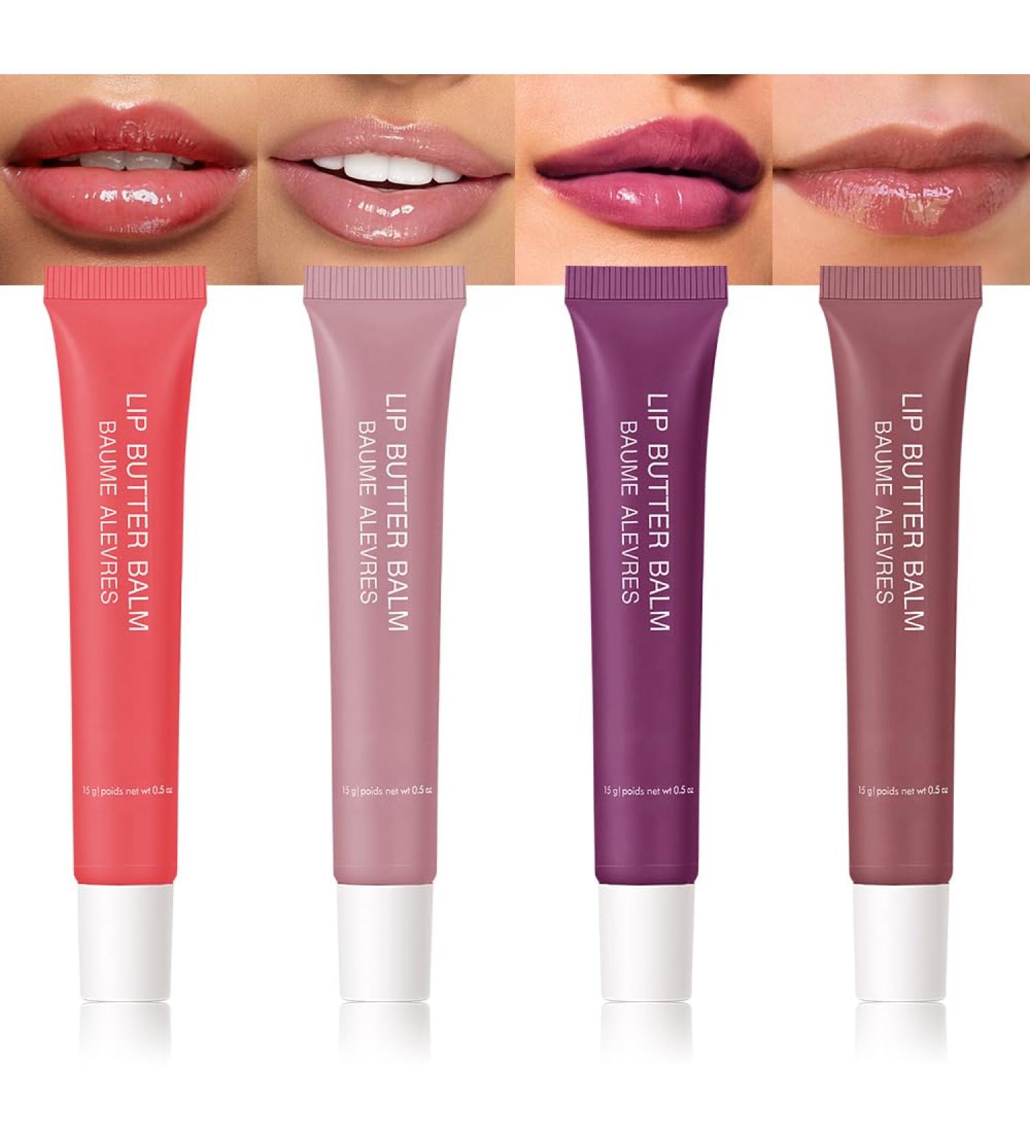 4 PCS Butter Lip Balm Ultra-Hydrating Lip Care with Shea Butter & Olive Oil Soothes Dry Lips with Natural Tint & Gloss Effect Lip Plumper Moisture & Light Lip Stain Finish Set 02 1 Count (Pack of 1) B-Set02-4pcsB03#POPP  - Buy Online on GoSupps.com