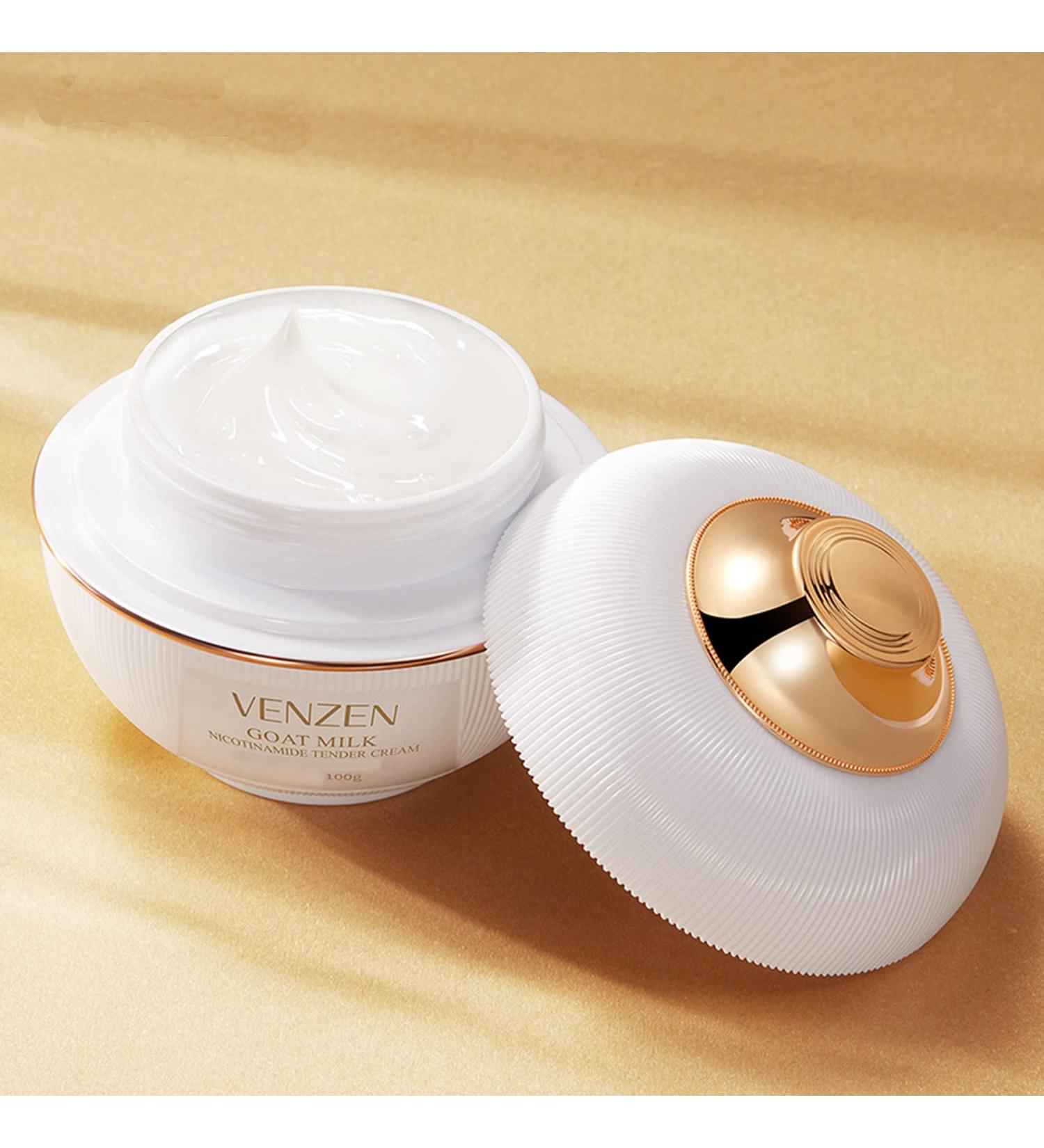 VENZEN Moisturizing Goat Milk Facial Cream | Toner Serum & Eye Cream | Refreshing Skin Care - 100g (3.5oz) | International Shipping Available - Buy Online on GoSupps.com