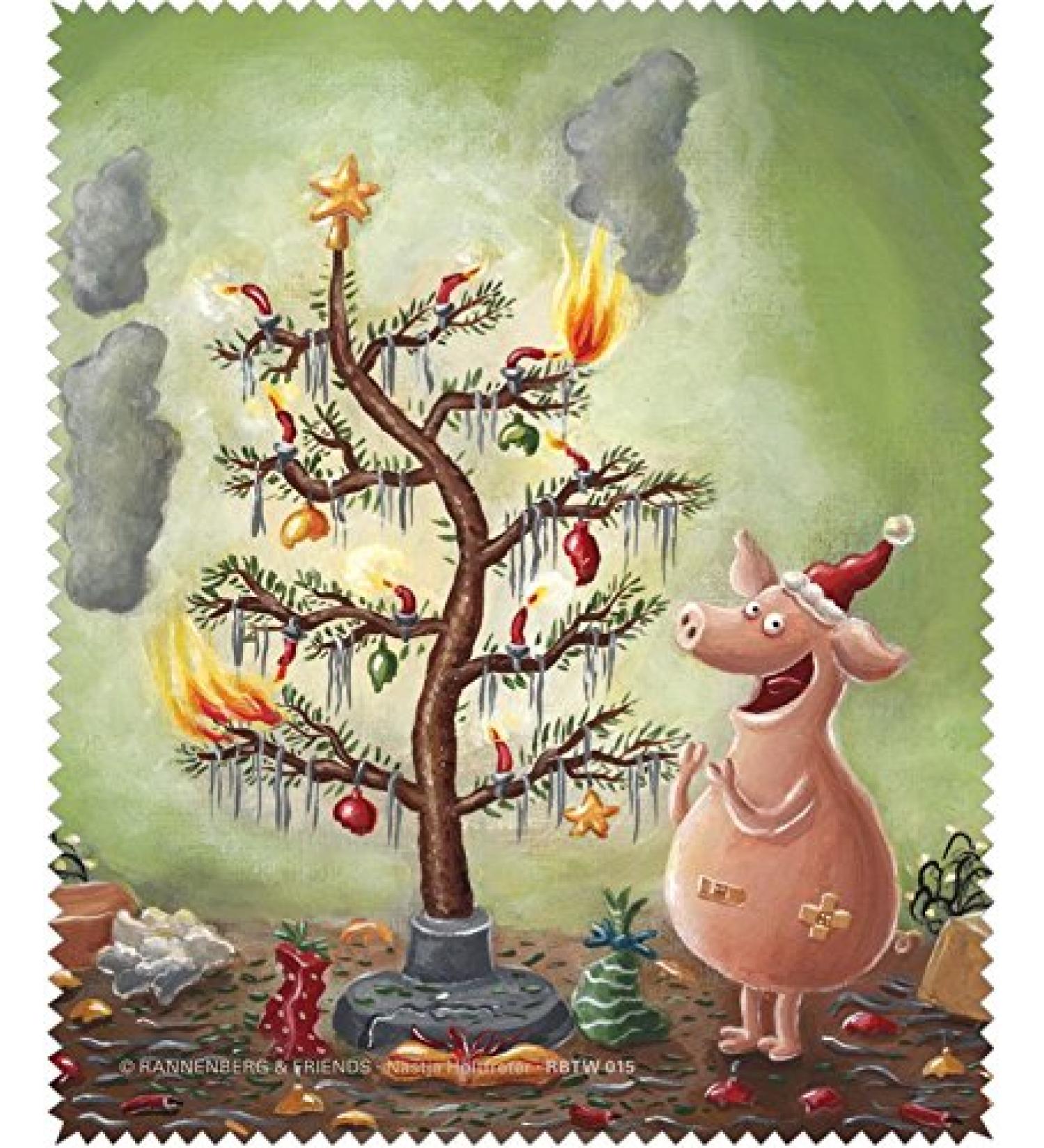 Glasses cleaning cloth X-Mas "Christmas with the Chaos Pig"