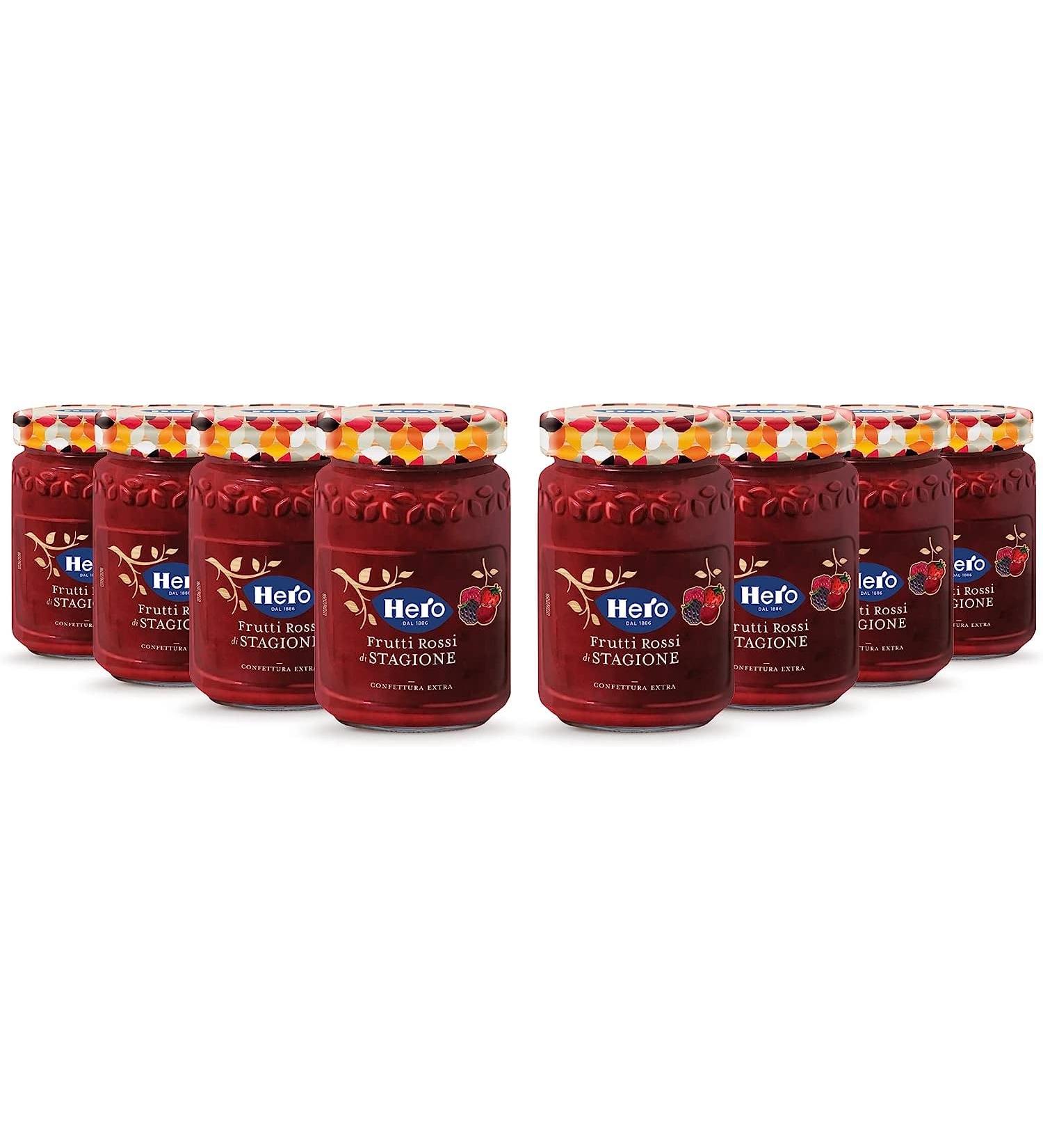 Italian Gourmet E.R. Hero Seasonal Red Fruit Jam 8 x 350g Jam & Extra Jam with Last Season Harvested Fruit High Quality Fruit Traditional Method - Buy Online on GoSupps.com