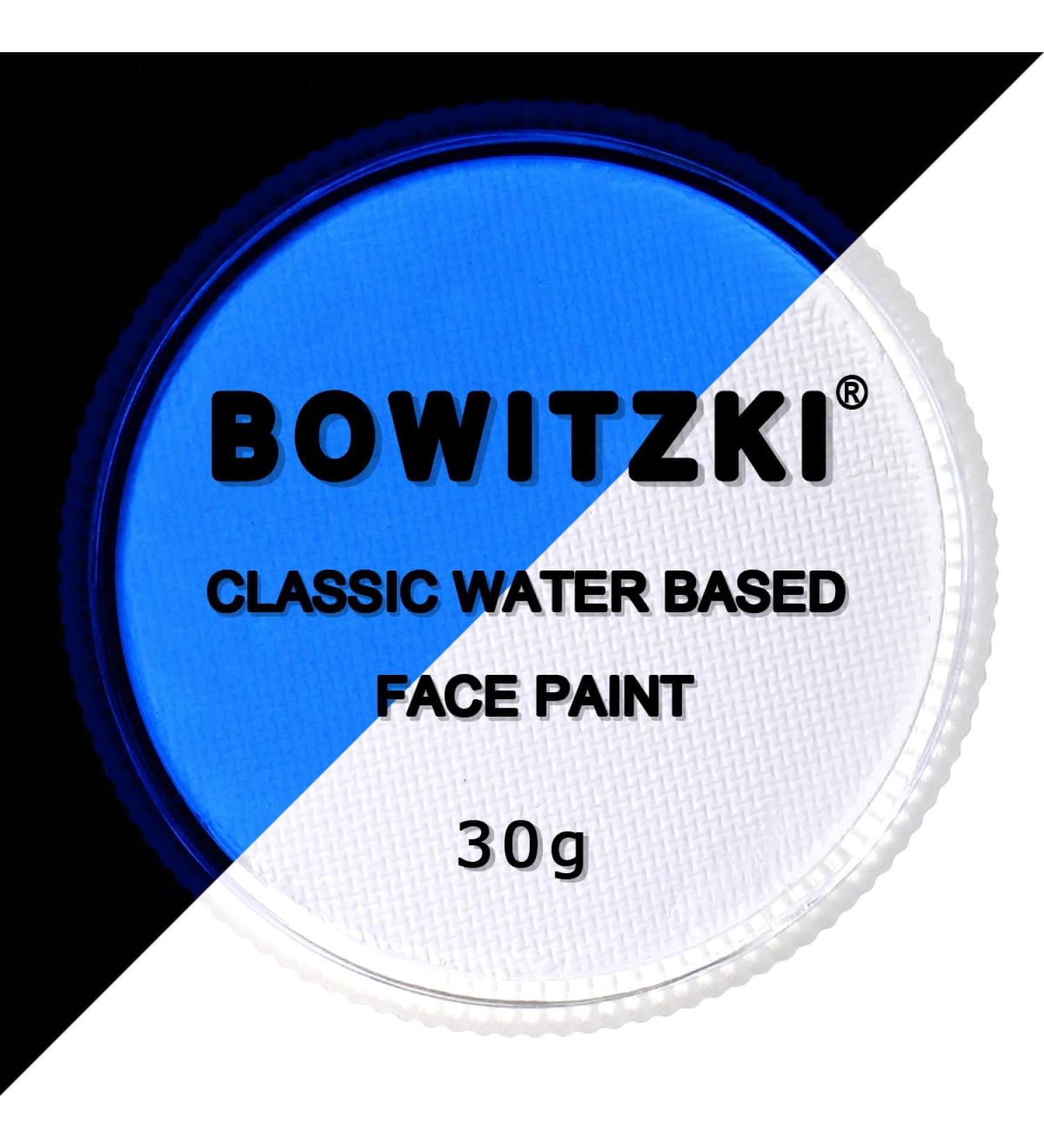 Bowitzki 30g Professional Face Paint Body Paint Water Based Face painting Makeup Safe for Kids and Adults Split Cake Single Color Halloween Christmas (Neon White) - Buy Online on GoSupps.com