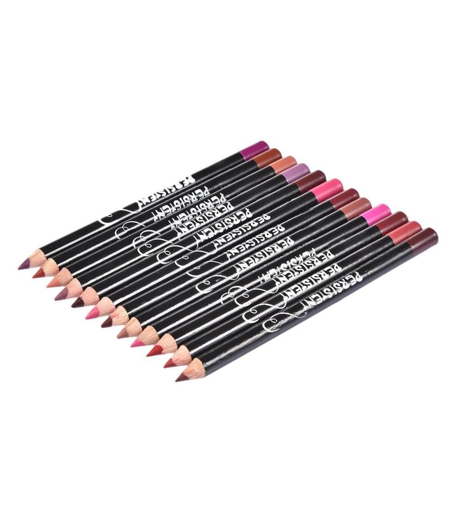 Renywosi 12 Colors Lipstick Waterproof Pencil Lip Liner Set Lip Shaping Pencil Waterproof Long Lasting Makeup Lip Pencil Con-Tour Edition for Girls Women - Buy Online on GoSupps.com