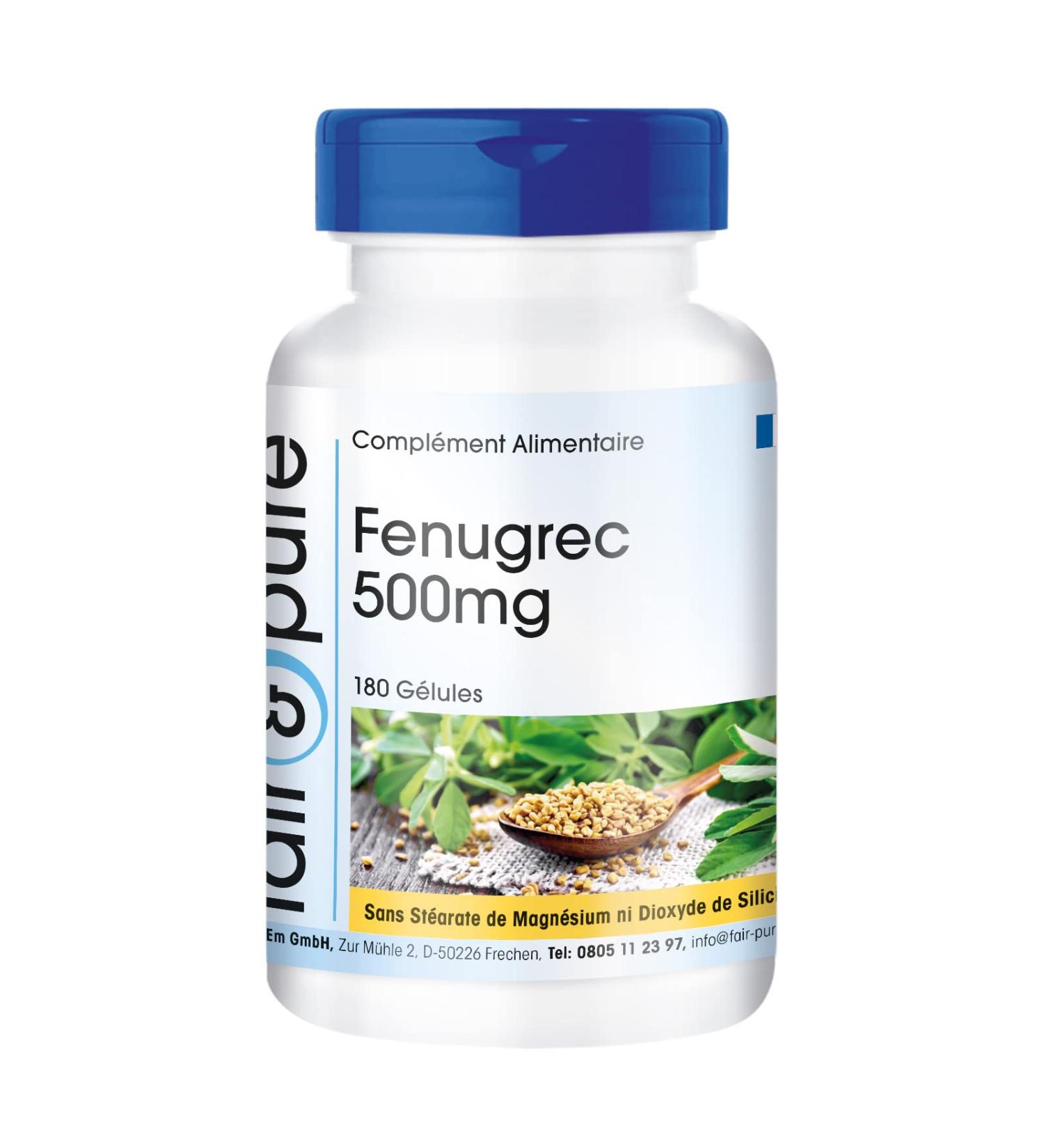 Fair & Pure - Fenugreek 500 mg - 180 capsules - highly dosed and bioavailable - vegan - quality made in Germany - Buy Online on GoSupps.com