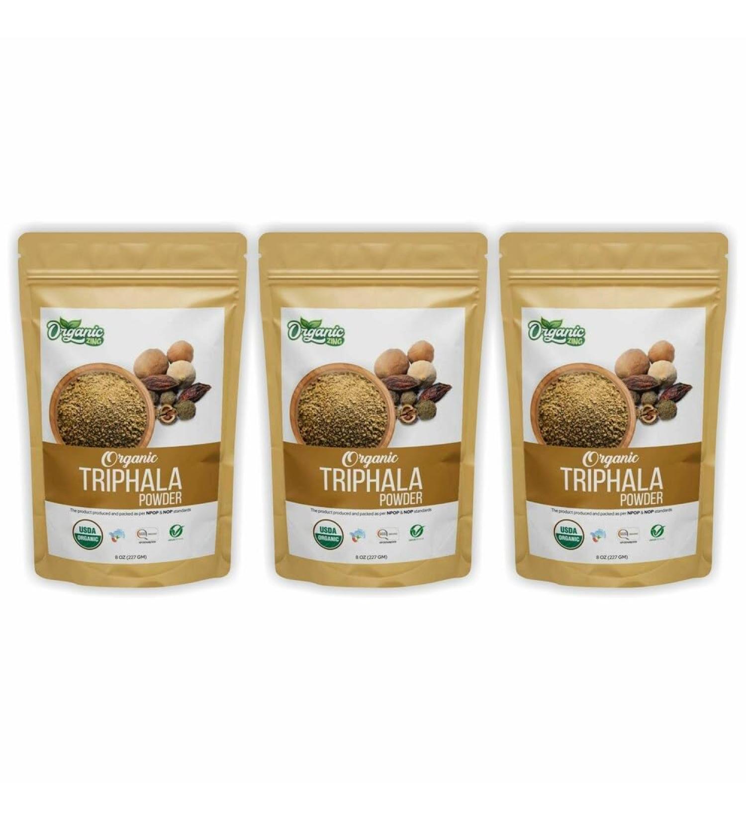 ORGANIC ZING Triphala Powder (227 Gm) Pack of 3 227 g (Pack of 3)