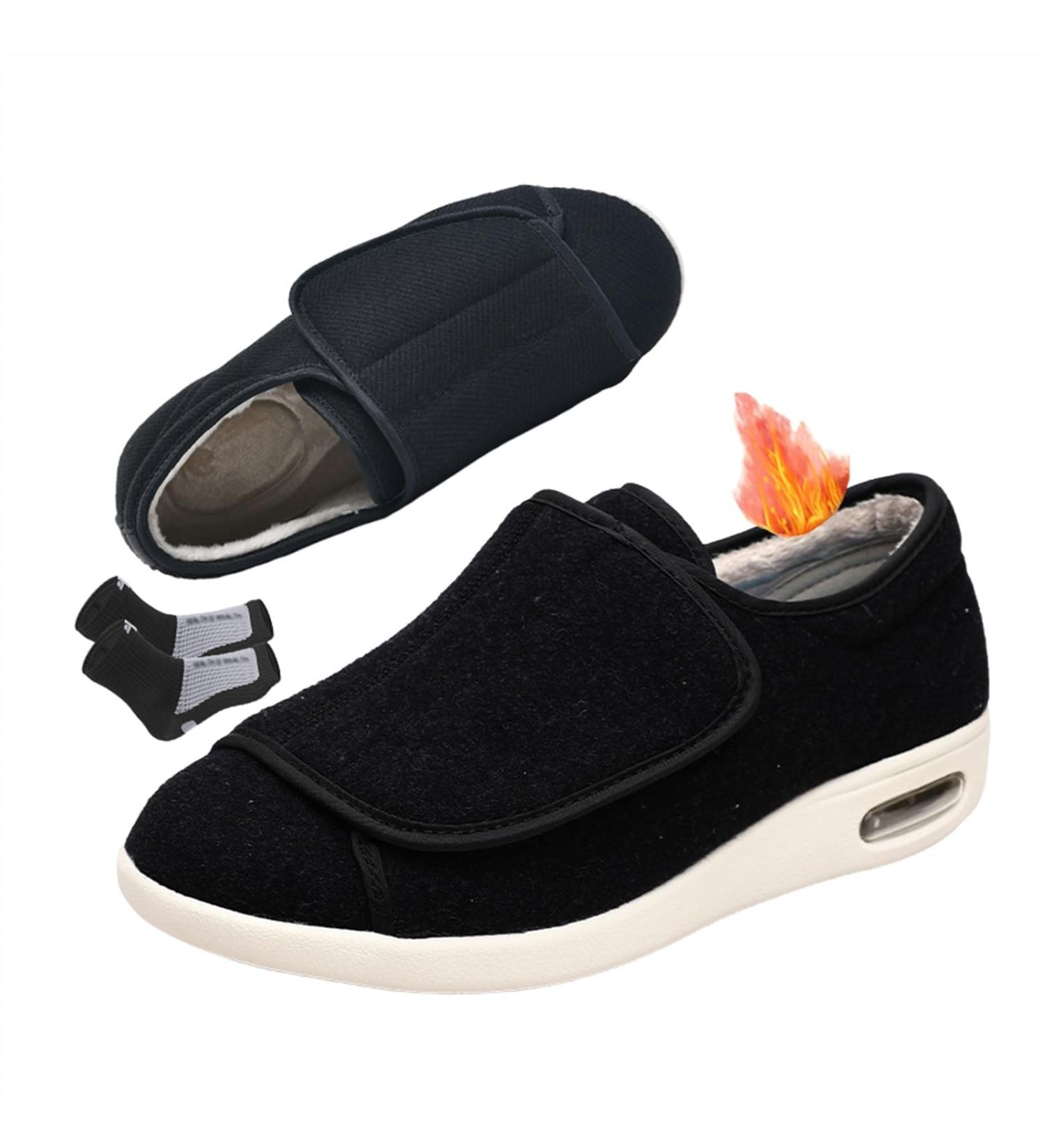 Diabetic Shoes for Women Adjustable Non-Slip Winter Sneakers for Swollen Feet & Edema | Thermal Fleece Lined | Perfect Mother's Day Gift (Size 11.5 A Black - Buy Online on GoSupps.com