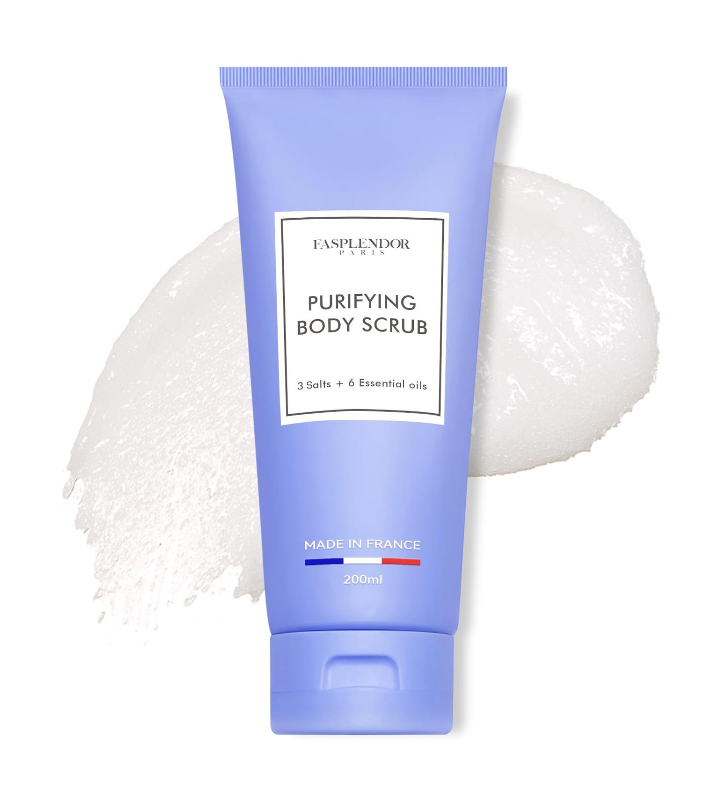 Fasplendor Body Peeling - 100% Natural Spa Quality Salt Scrub with 3 Salts & 6 Essential Oils | Soothes & Refreshes Skin - Buy Online on GoSupps.com