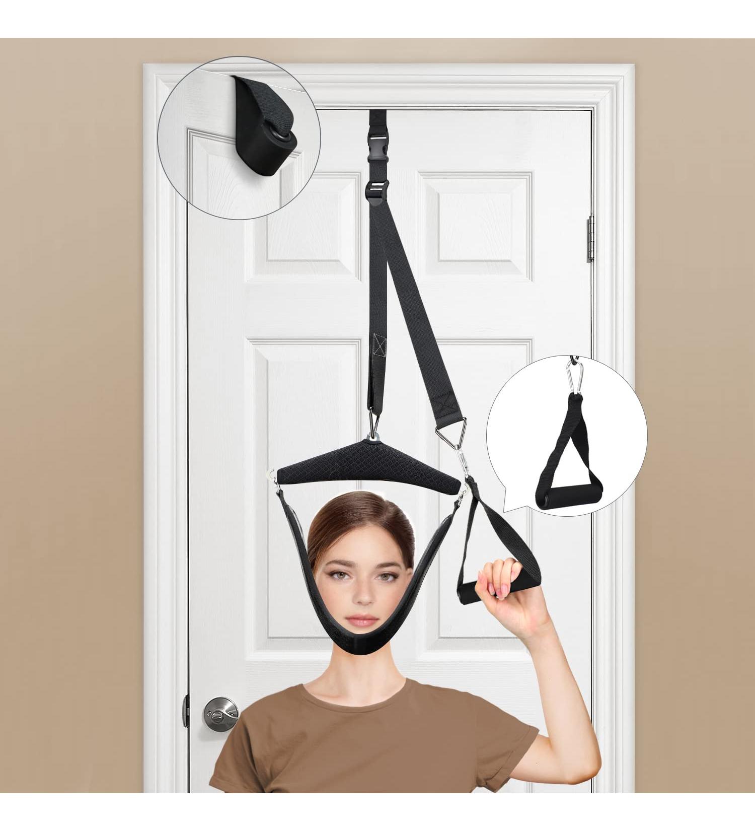 Neck Stretcher Cervical Traction Device - Portable Over-The-Door Pain Relief Therapy Aid for Neck Decompression - Black - Buy Online on GoSupps.com