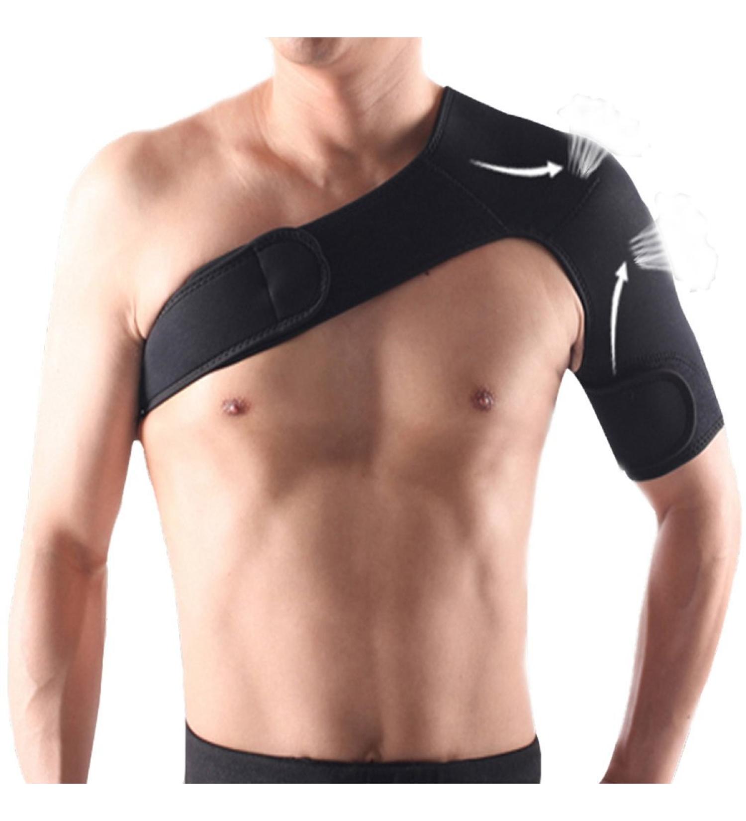 Neoprene Shoulder Support Strap for Injury & Arthritis - Left/Right Gym Sport Brace - Buy Online on GoSupps.com