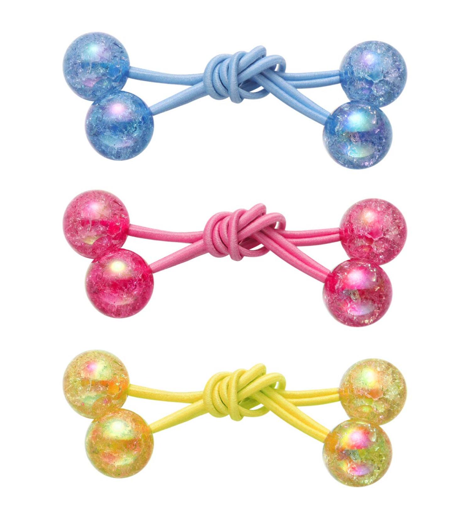 Buy Besportble Butterfly Ball Hair Rings - 3 Pairs of Elastic Hair Bands | Handmade Women's Hair Accessories | Colorful Hair Clips for Girls - Buy Online on GoSupps.com