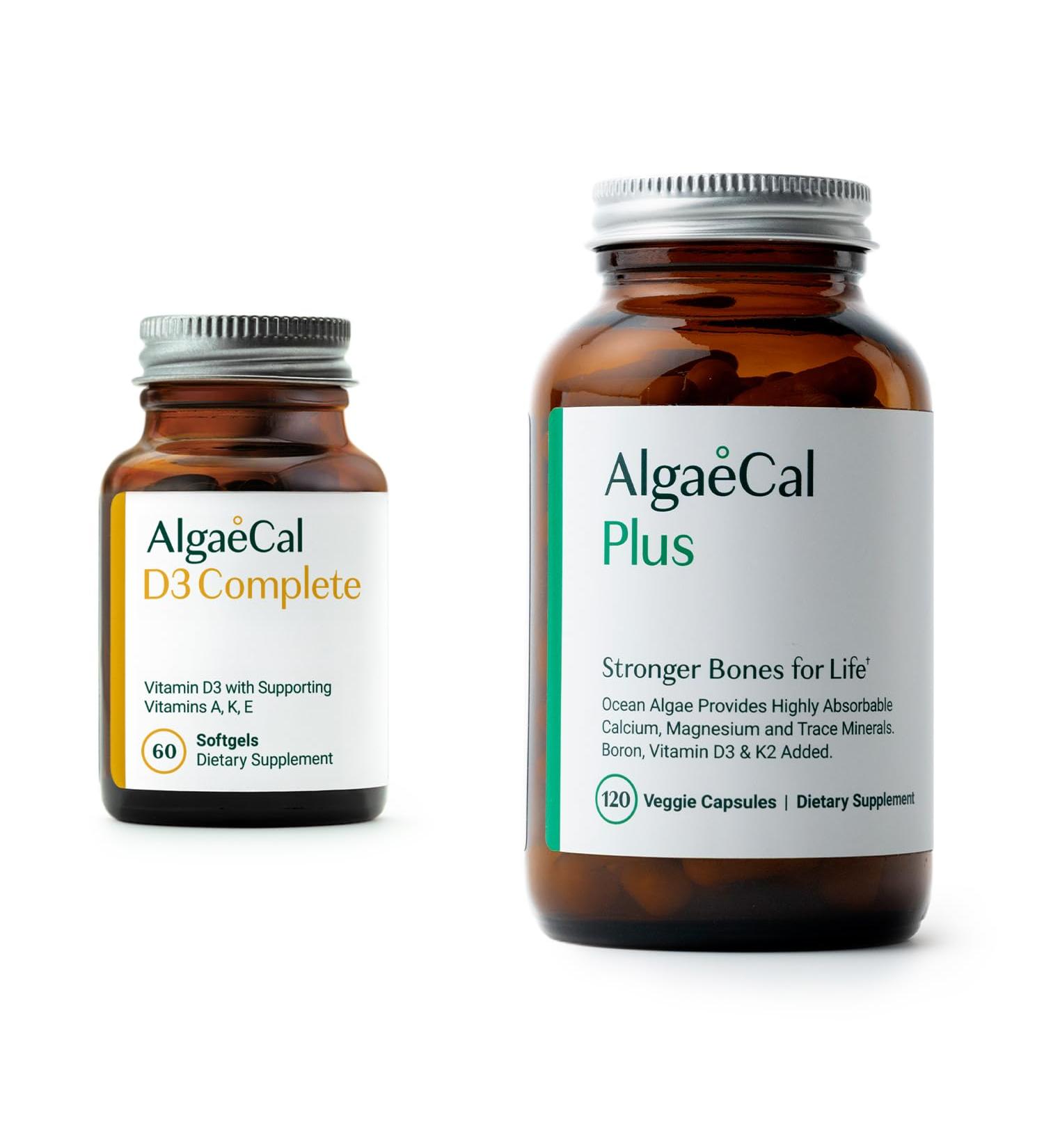 ALGAECAL Bundle - D3 Complete (1000 IU) + K2 Vitamin E Vitamin A & Plant-Based Calcium for Stronger Bones - Buy Online on GoSupps.com