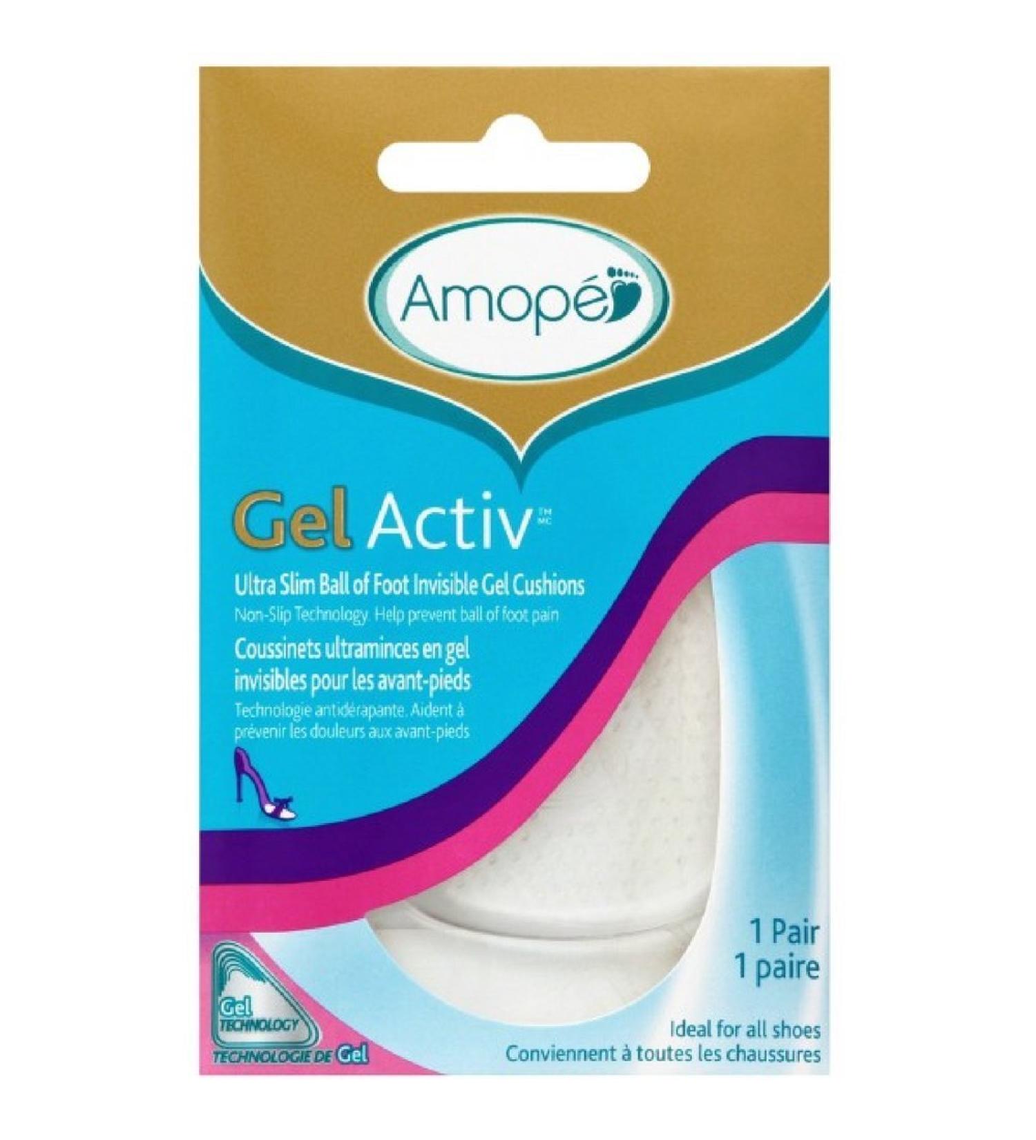 Amope GelActiv Ultra Slim Ball of Foot Insoles for Women 1 pair Size 5-10