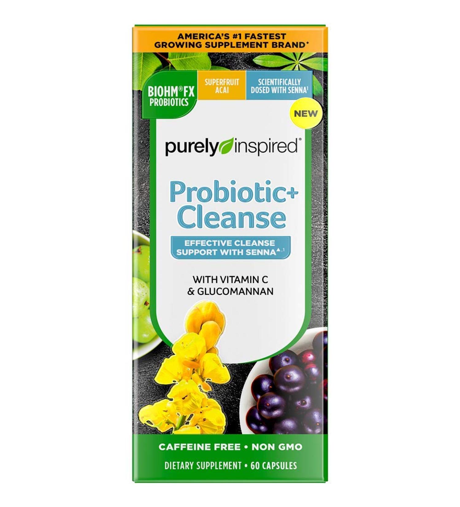 Purely Inspired 7 Day Detox Cleanse + Probiotics | Acai Berry Whole Body Cleanse for Men & Women | Senna Leaf, Probiotics & Digestive Enzymes | 60 Count - Buy Online on GoSupps.com