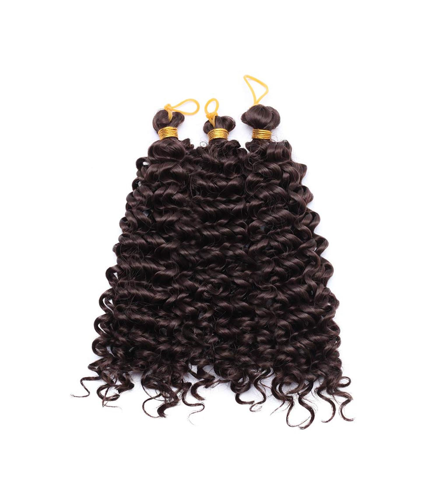 SEGO 3 Pack Hair Extensions - Water Wave Braids Afro Kinky Curly Closure Medium Brown 8 (20cm) - 90g for Crochet Styles - Buy Online on GoSupps.com