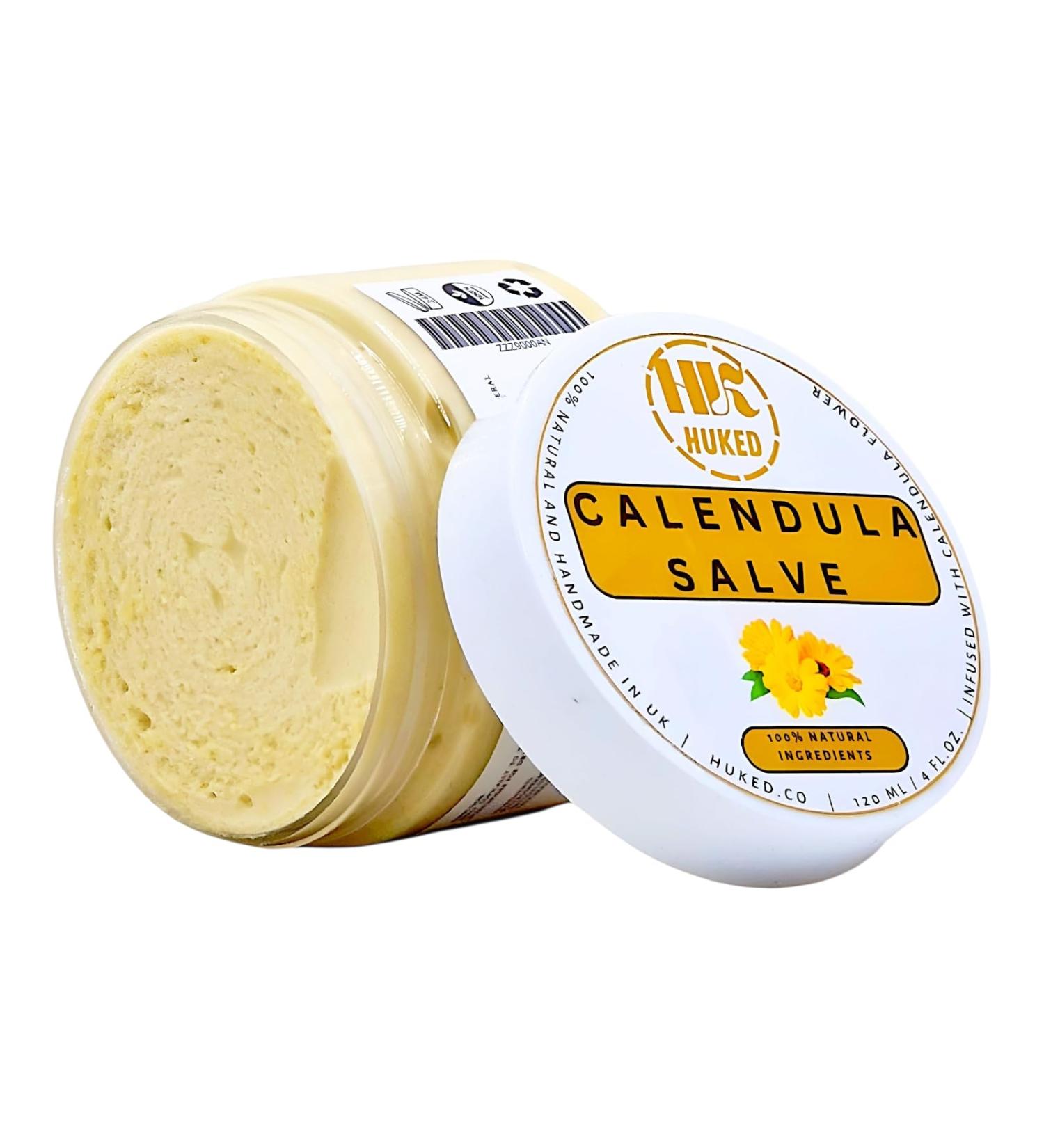 Huked Calendula Salve 120ml natural skin moisturizing balm with shea butter and coconut oil - Buy Online on GoSupps.com