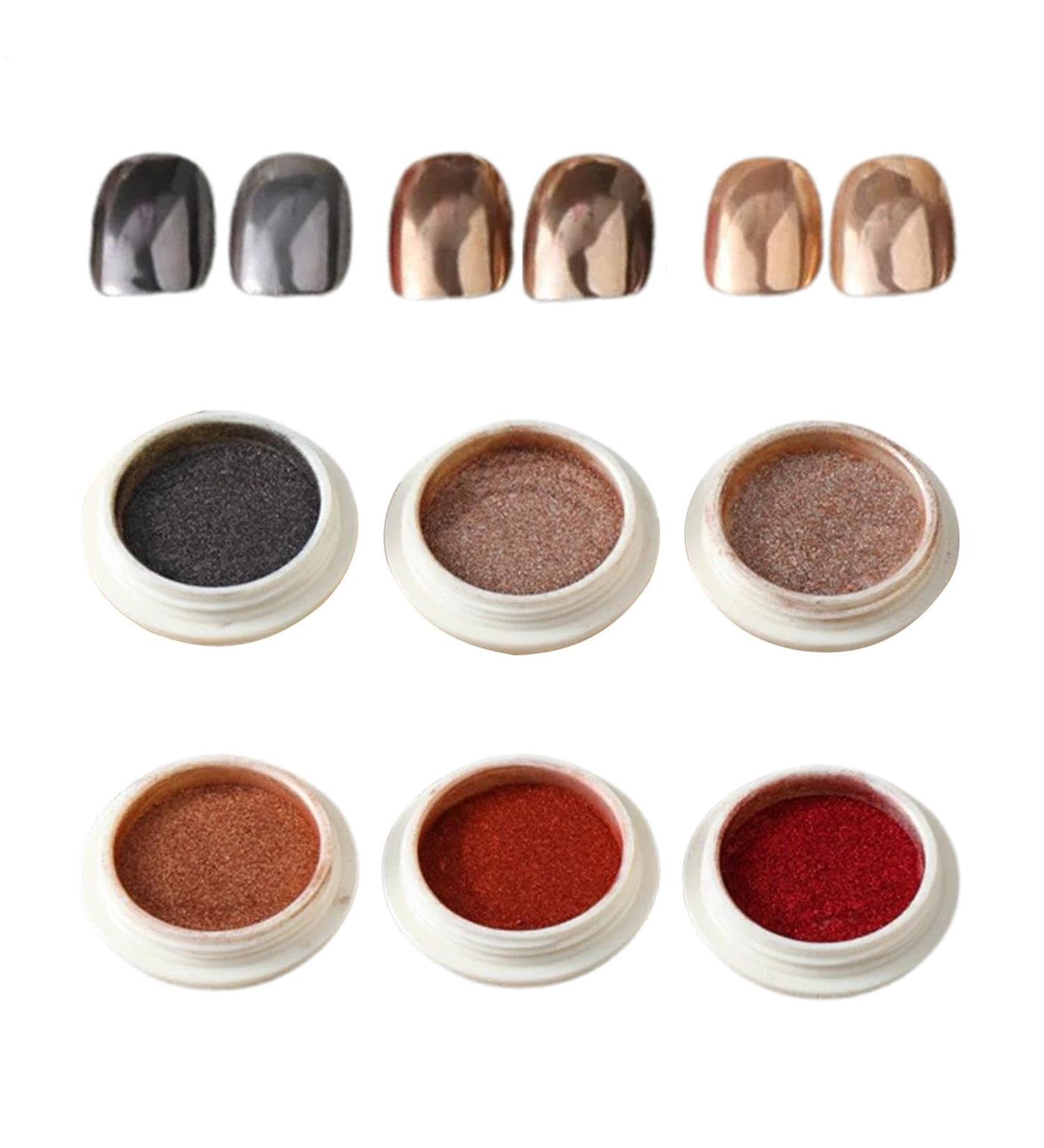 Chrome pour les ongles poudre de paillettes ongles | Filles Mirror Effect Fingernail Pigment - Poudre de pigment clou pour petite amie pouse amie s ur fille 03 C - Buy Online on GoSupps.com