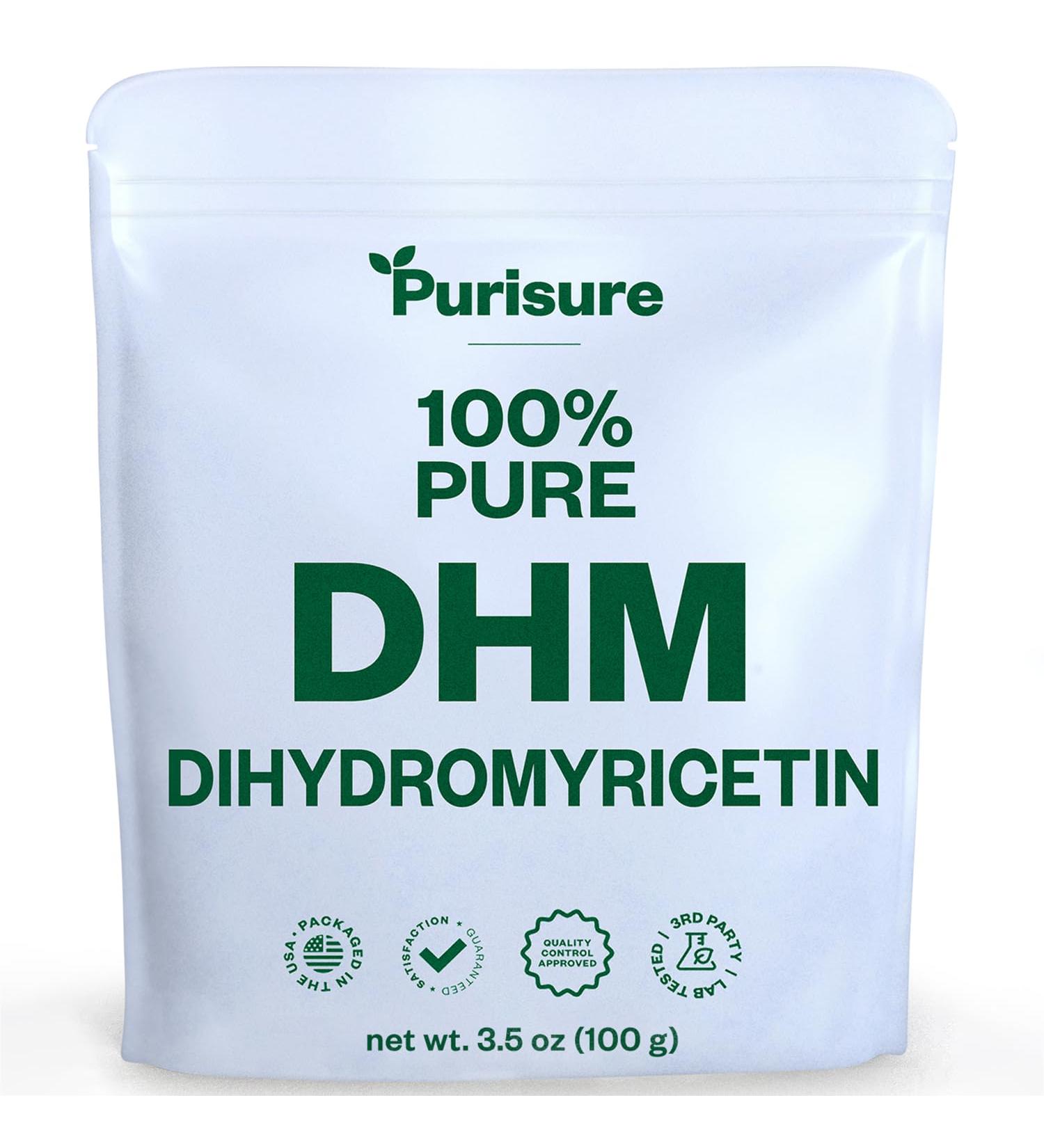 Purisure 100% Pure Dihydromyricetin Powder 100g - Liver Support & Wellness Supplement for Worry-Free Nights | Premium Quality DHM Supplement - Buy Online on GoSupps.com