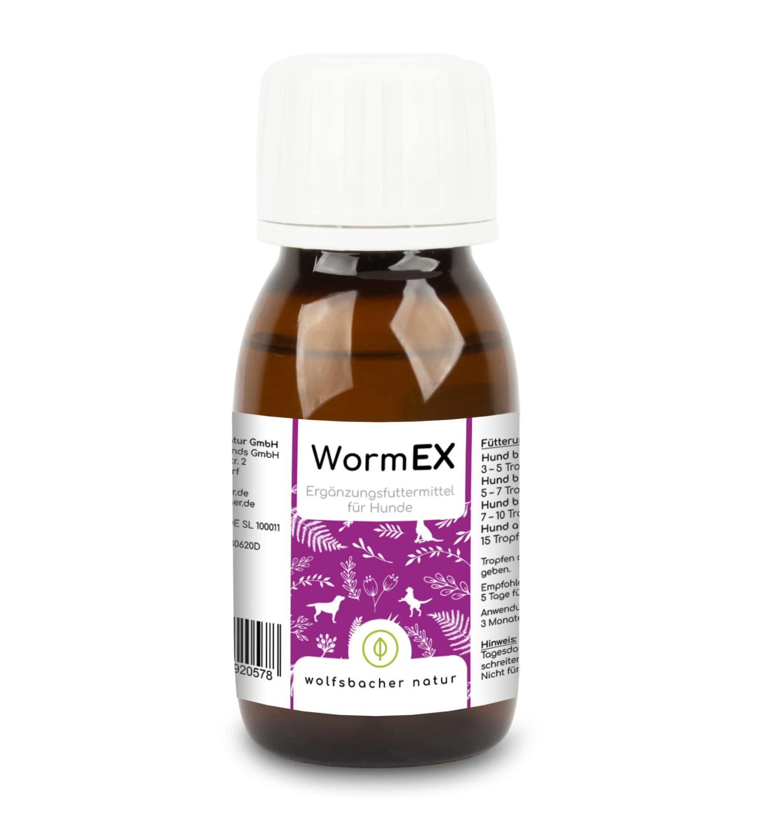 Wolfsbacher WormEX - Natural Worming Medication for Dogs | Effective Drops for Stomach & Intestinal Treatment - Buy Online on GoSupps.com