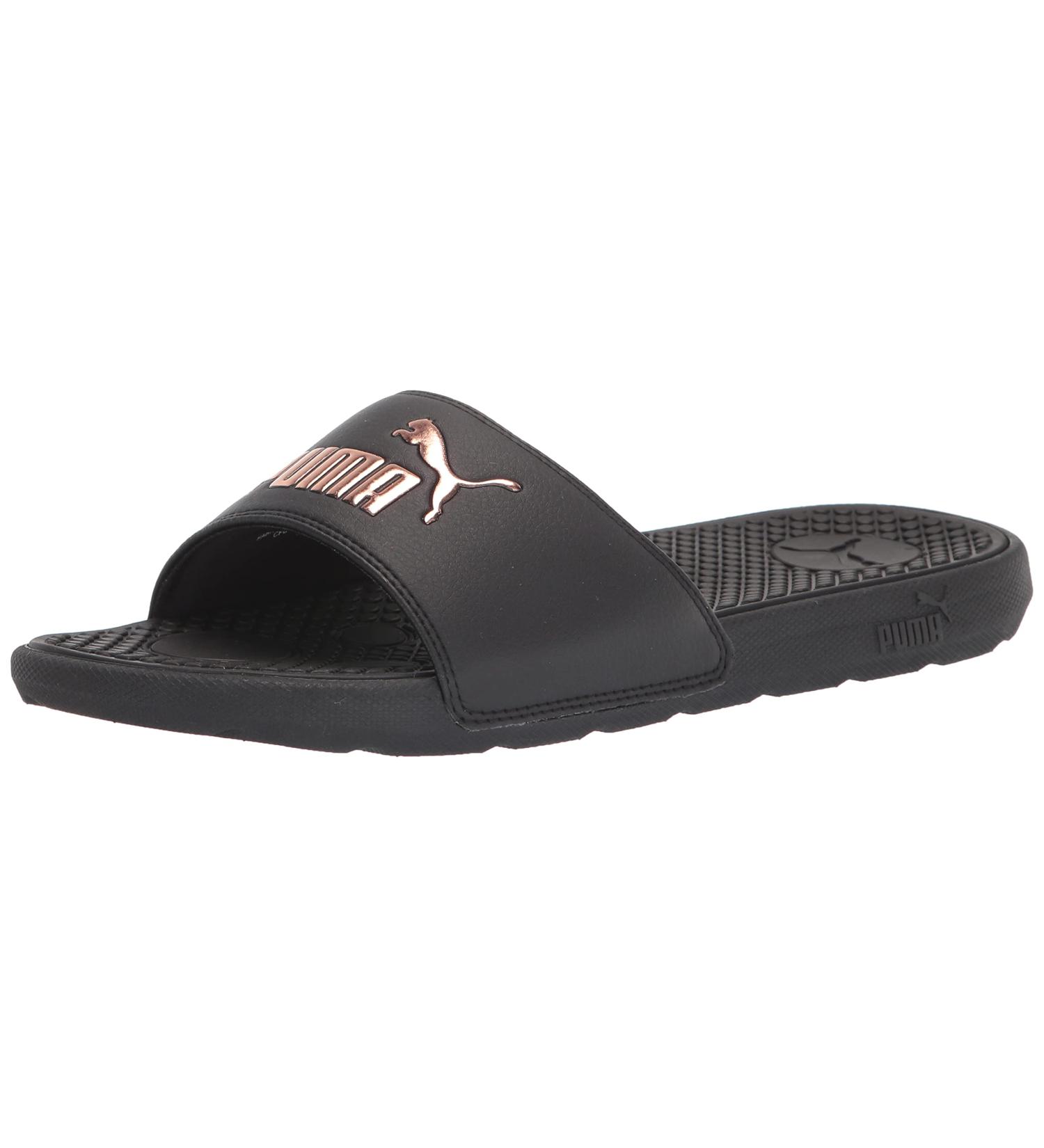 PUMA Women's Cool Cat Bold Slide Sandal 8 - Puma Black-Rose Gold | Stylish Summer Footwear - Buy Online on GoSupps.com