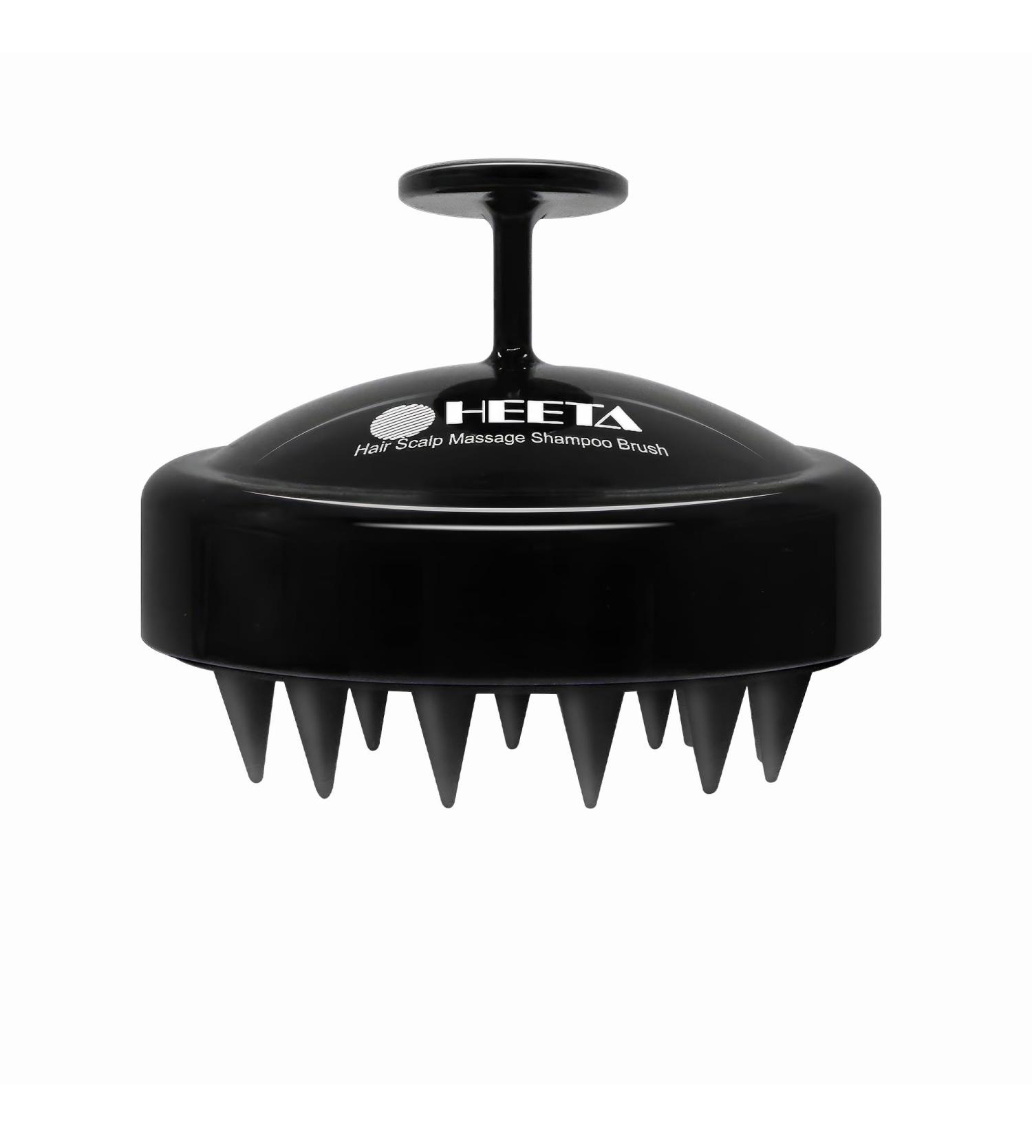 Heeta Scalp Massage Brush for Wet & Dry Hair - Soft Silicone Shampoo Brush for Gentle Head Massage - Black 04 - Buy Online on GoSupps.com