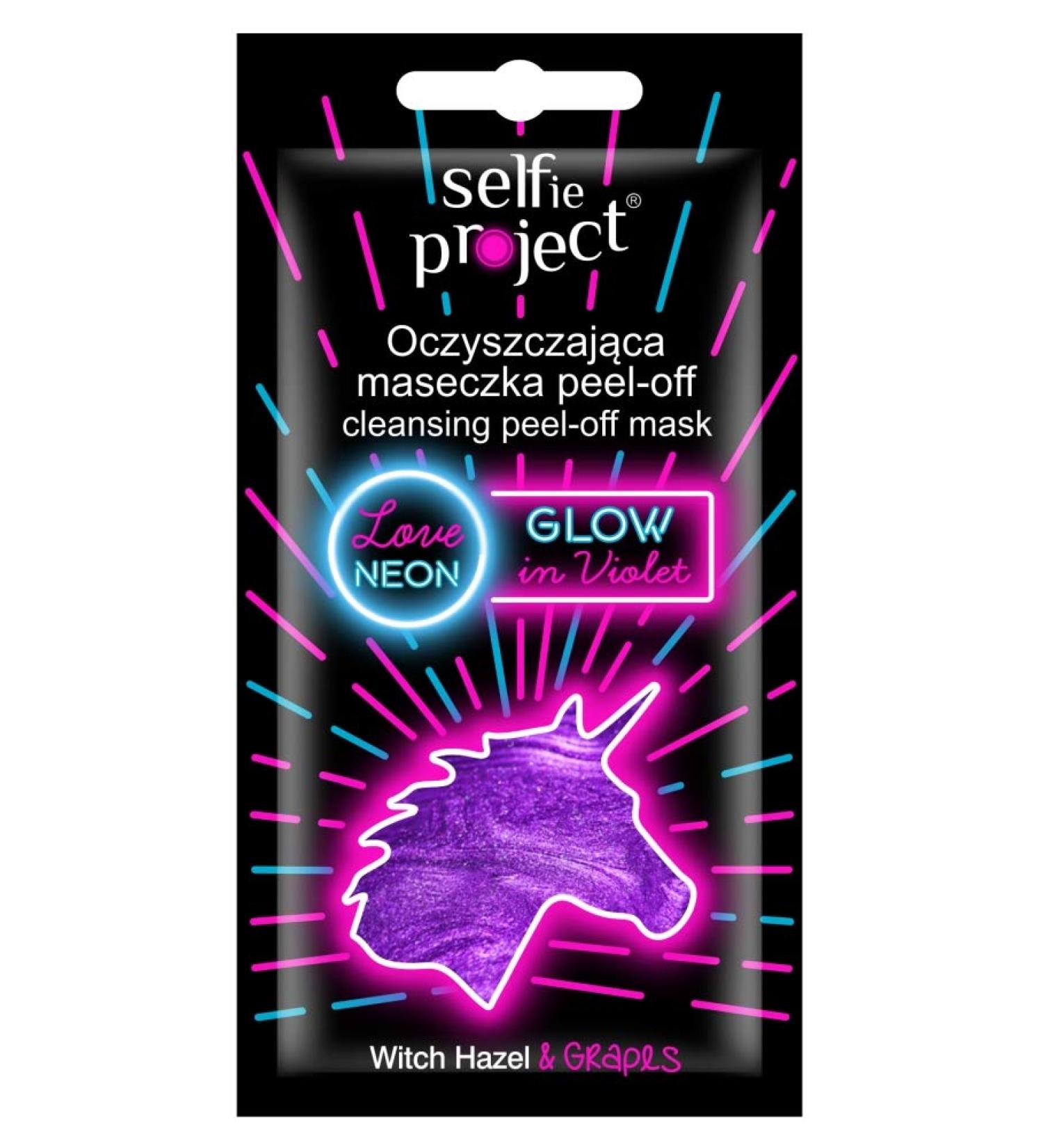 Selfie Project Cleansing Neon Peel-Off Mask #GlowInViolet 10 ml