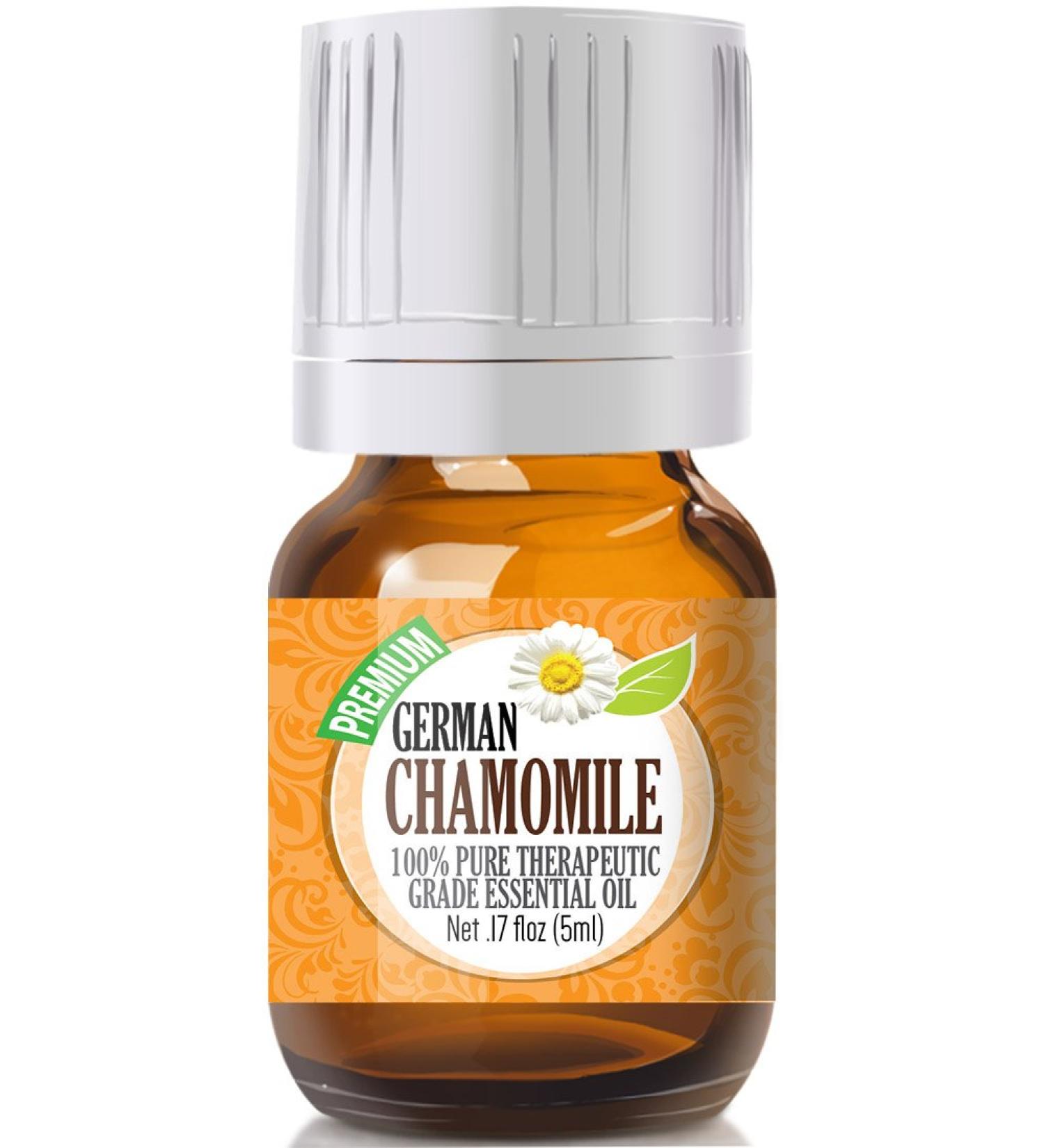 Healing Solutions 100% Pure German Chamomile Essential Oil - Best Therapeutic Grade - 5ml for Aromatherapy & Wellness - Buy Online on GoSupps.com