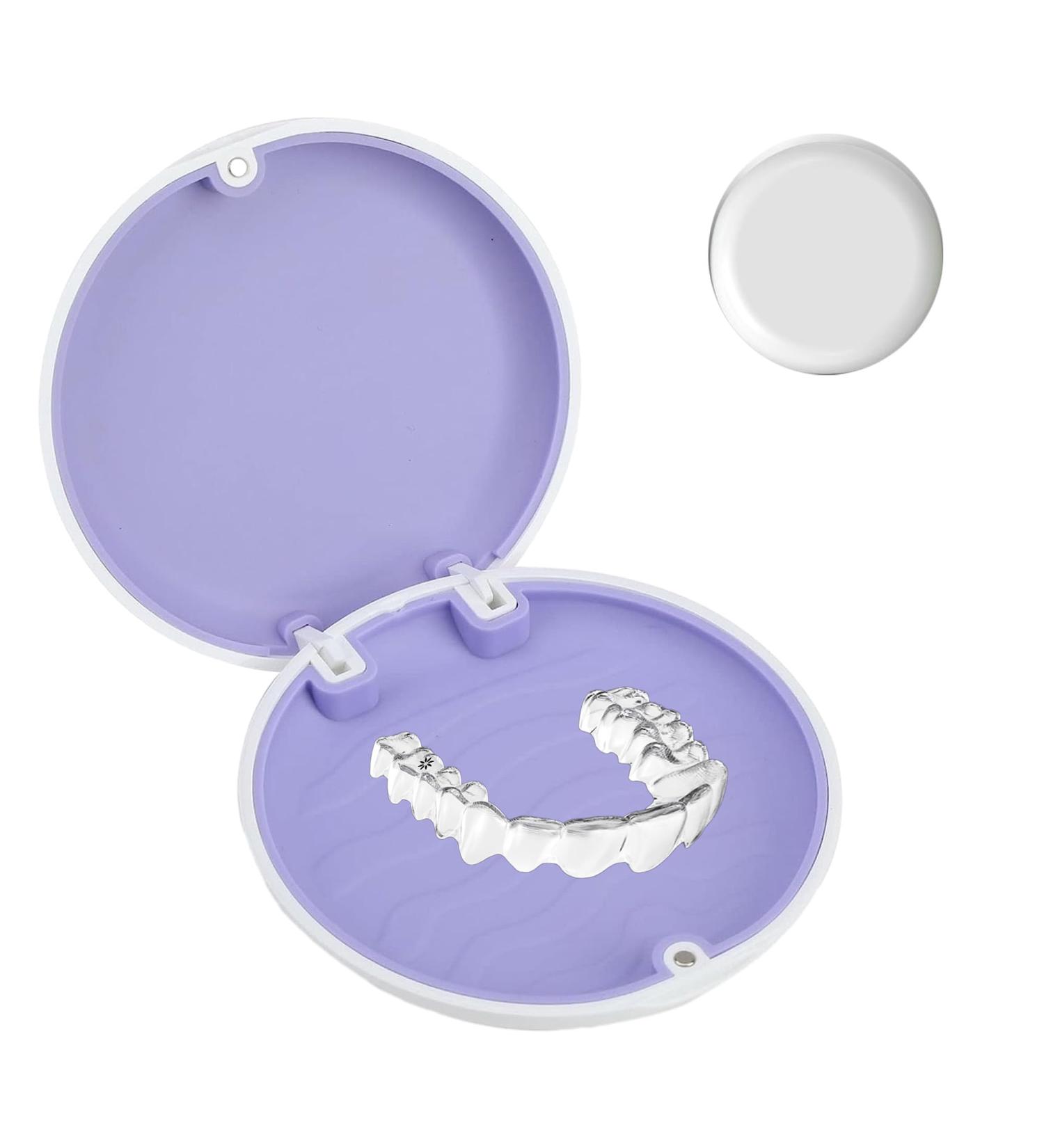 Lightweight Portable Retainer Case Denture Box Anti-Slip Design Perfect for On-The-go Storage Invisalign Case Magnetic Lock for Secure Seal Silicone Ideal for Retainers and Small Accessories (White) - Buy Online on GoSupps.com
