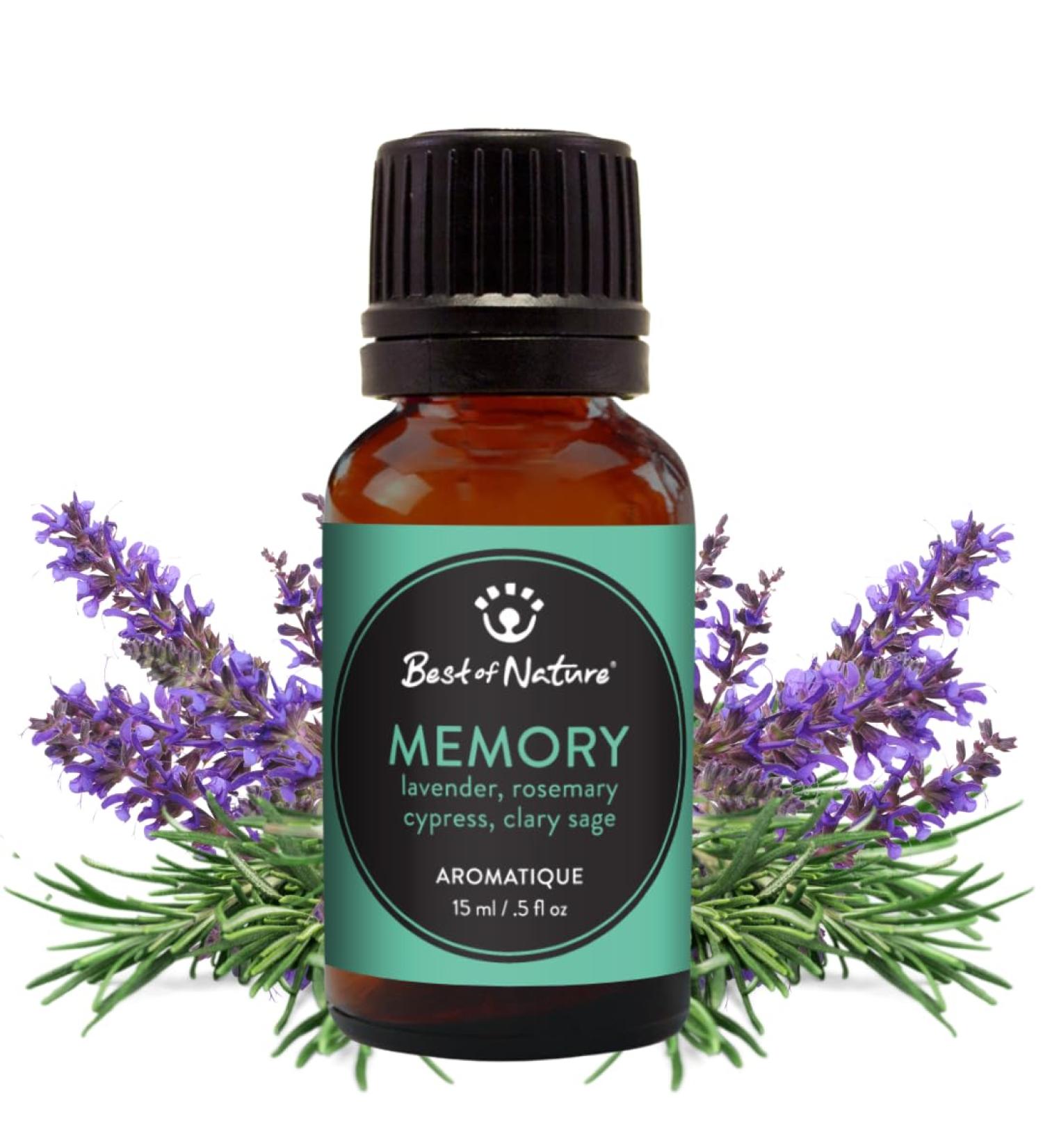 Best of Nature Memory Essential Oil Blend 100% Pure for Diffuser Aromatherapy & Focus Herbal Refreshing Scent with Lavender Rosemary Cypress & Clary Sage - Buy Online on GoSupps.com