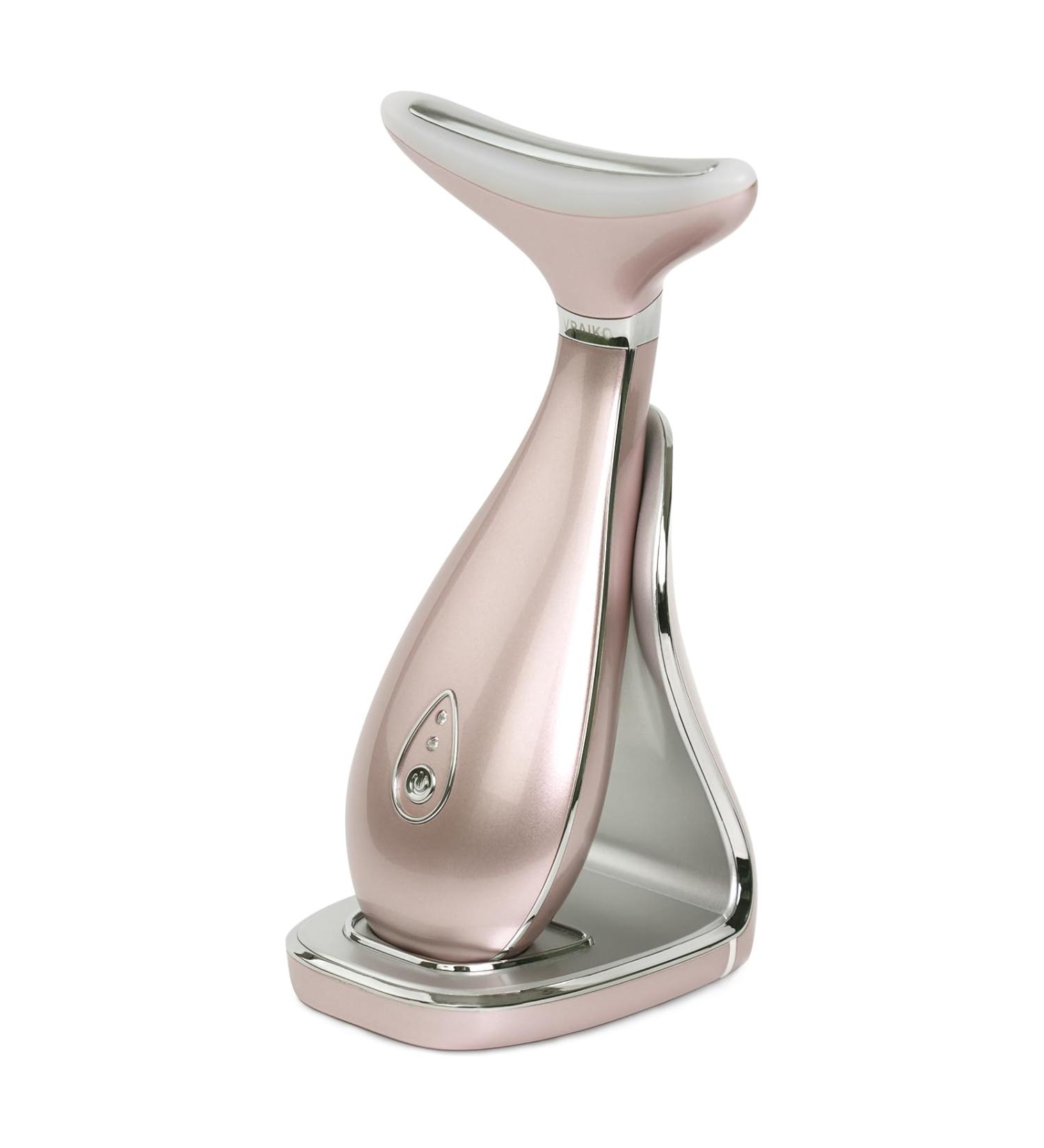 Lily Neck Face Massager - 3-in-1 Skin Rejuvenation Tool for Lifting Toning & Tightening - At-Home Facial Spa in Rose Gold - Buy Online on GoSupps.com