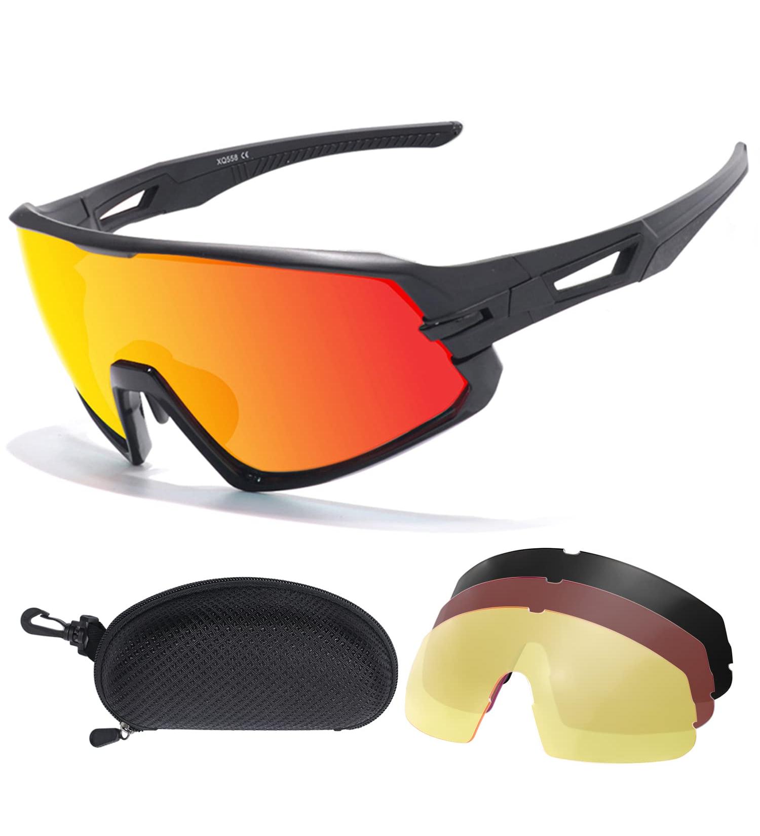 Aeike Polarized Sunglasses - Men's & Women's Bike Glasses with TR90 Frame & 3 Echo Liners - Perfect for Cycling Running & Outdoor Activities - Buy Online on GoSupps.com
