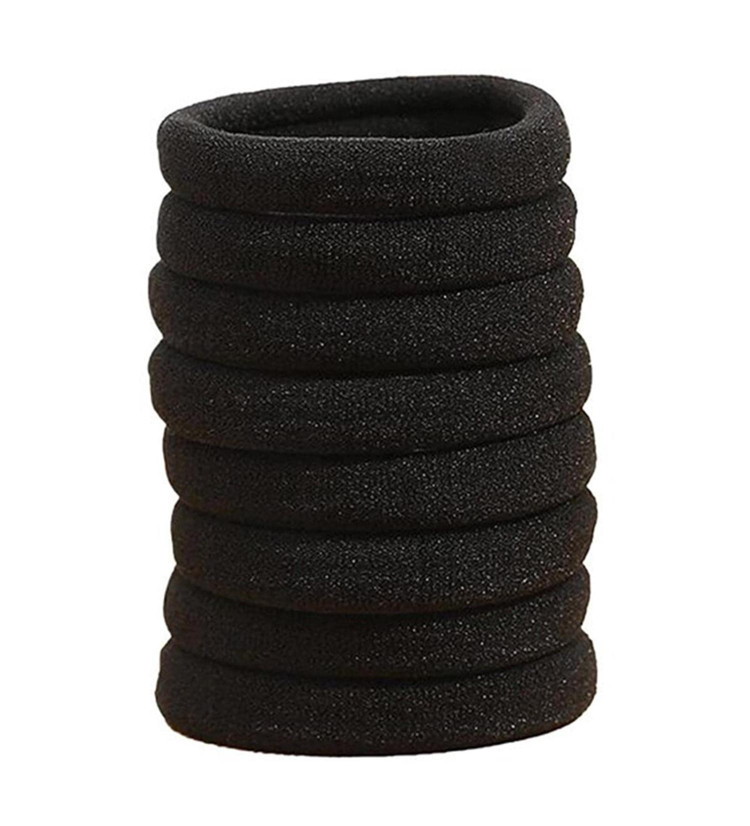 Black Hair Bands - Seamless Hair Tie Ponytail Holders Hair Elastic Bands Ponytail Holders Hair Scrunchies Comfortable For Women Girls - Buy Online on GoSupps.com